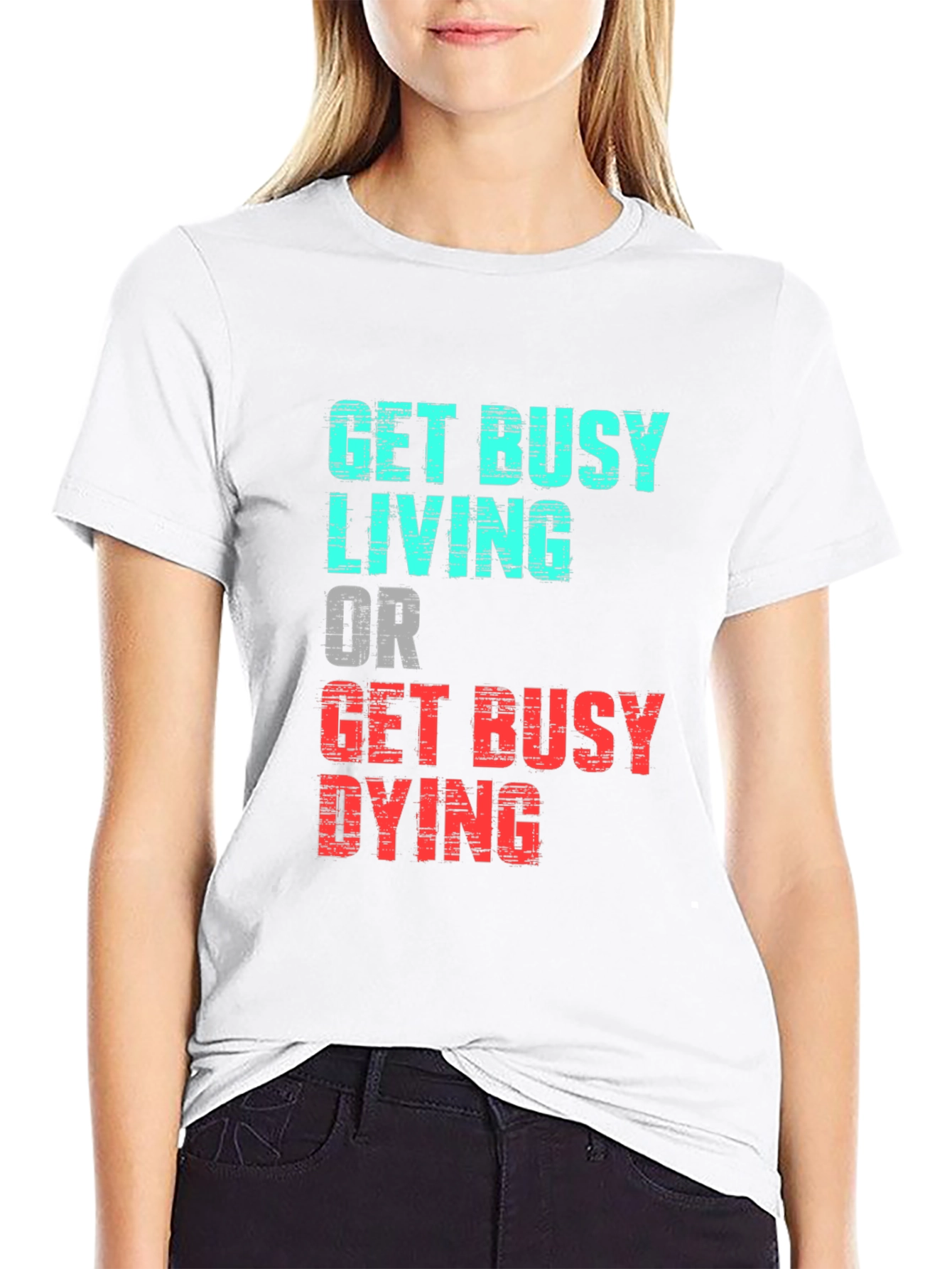 Black Get Busy Living Graphic Tee view 9