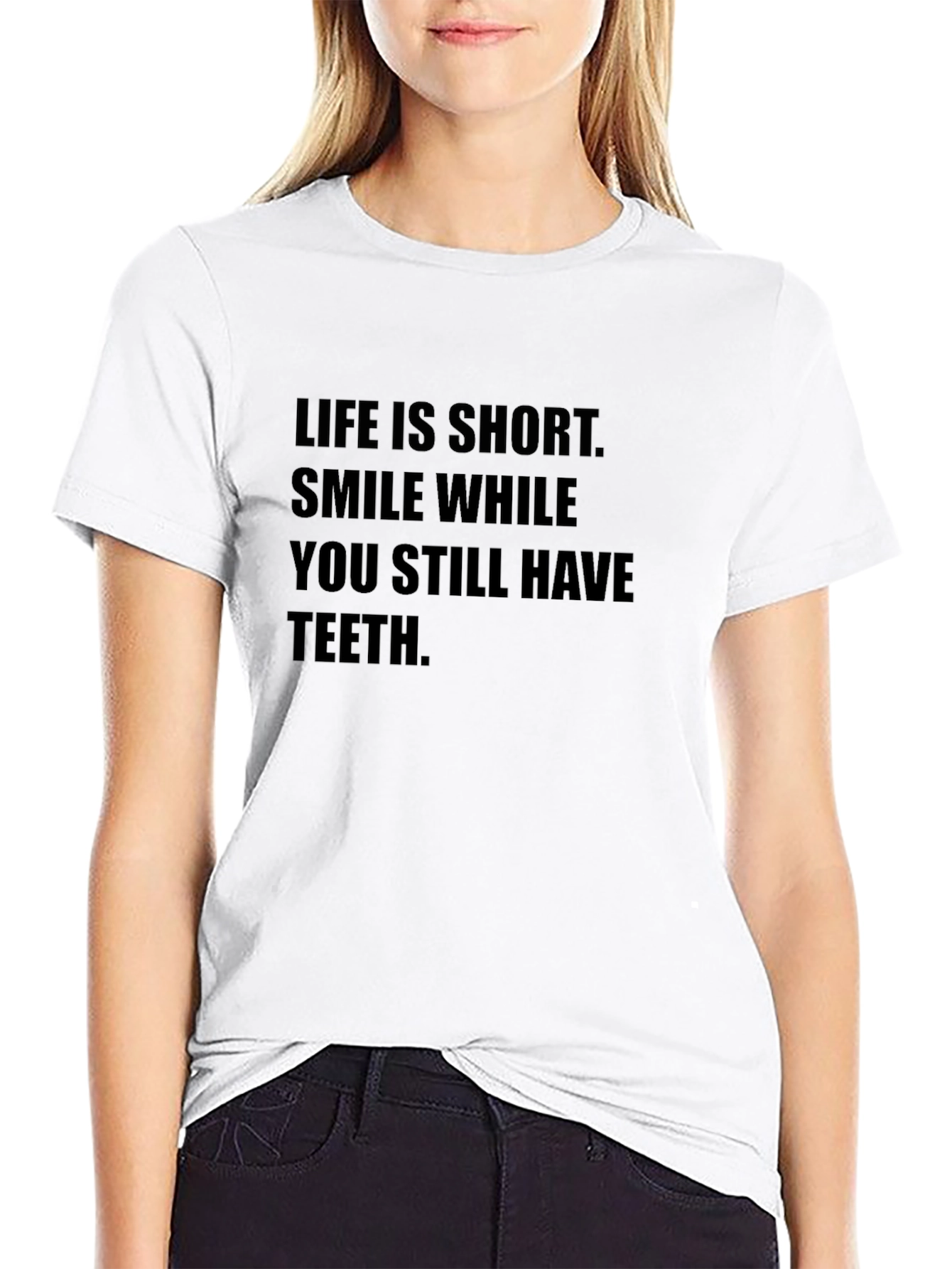 Black Life Is Short Smile T-Shirt view 9