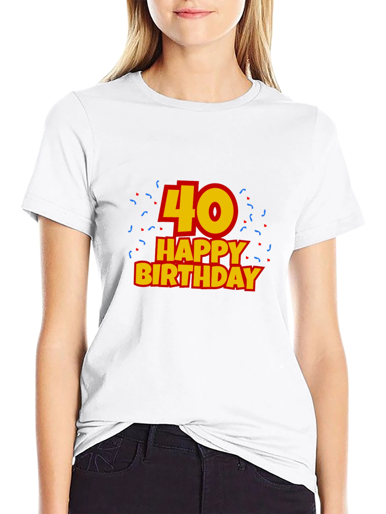 Black 40th Happy Birthday Black T-Shirt view 9
