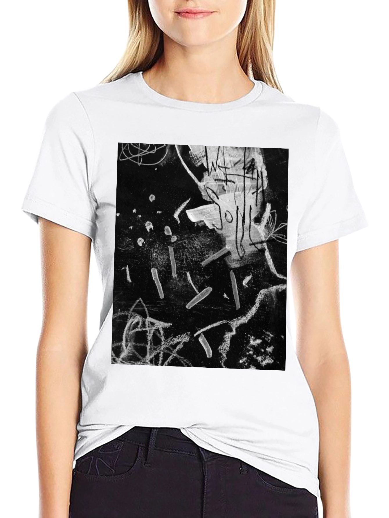 Black Abstract Art Black T-Shirt view 9