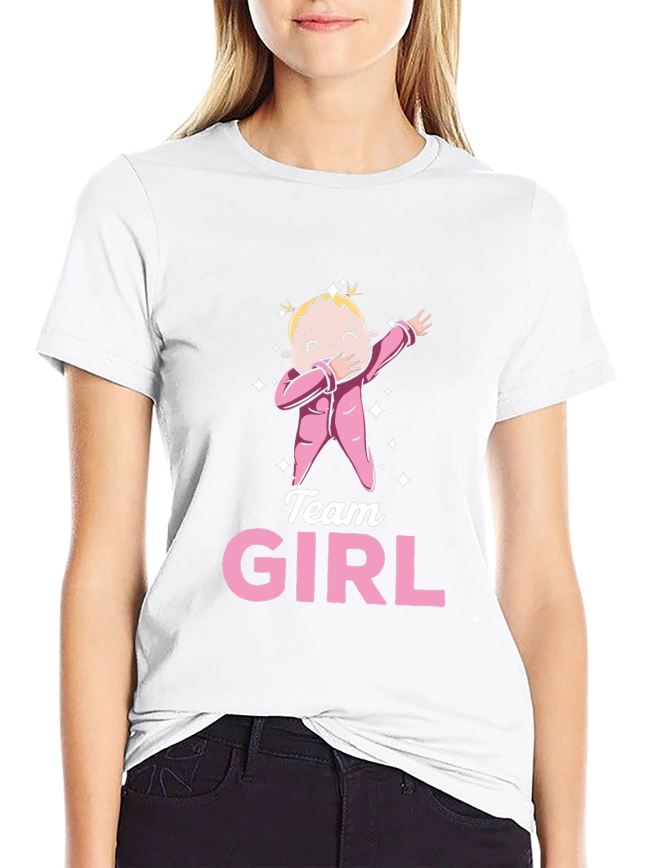 Black Team Girl Gender Reveal T-Shirt view 9