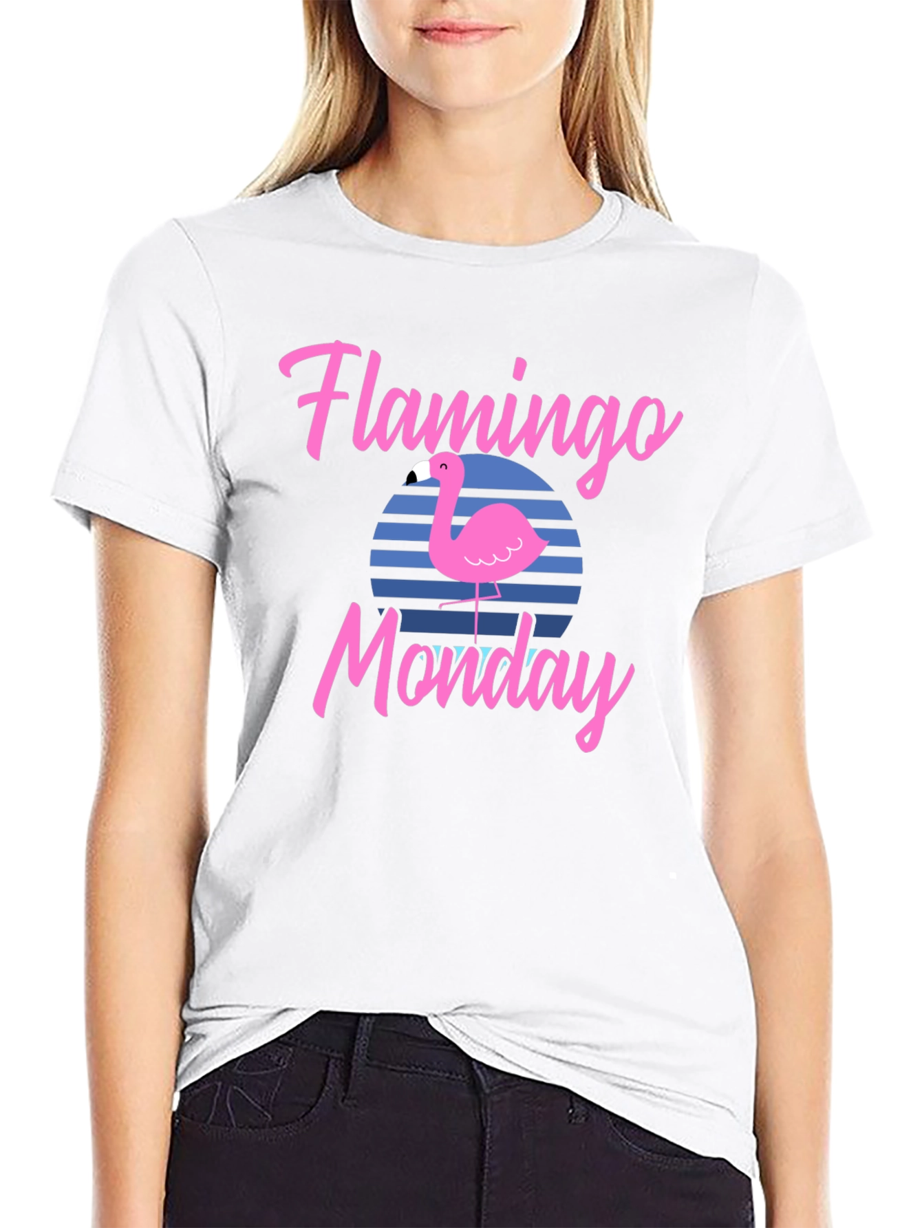 Black Flamingo Monday Graphic Tee view 9