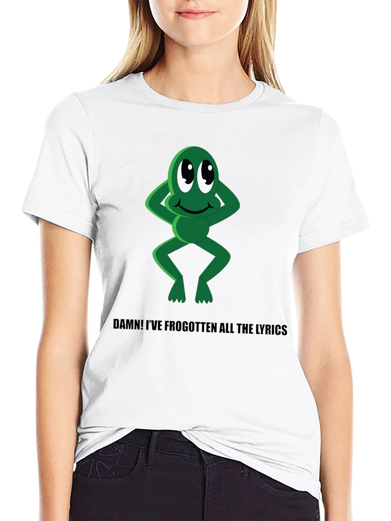 Black Funny Frog T-Shirt - Forgotten Lyrics Tee view 9