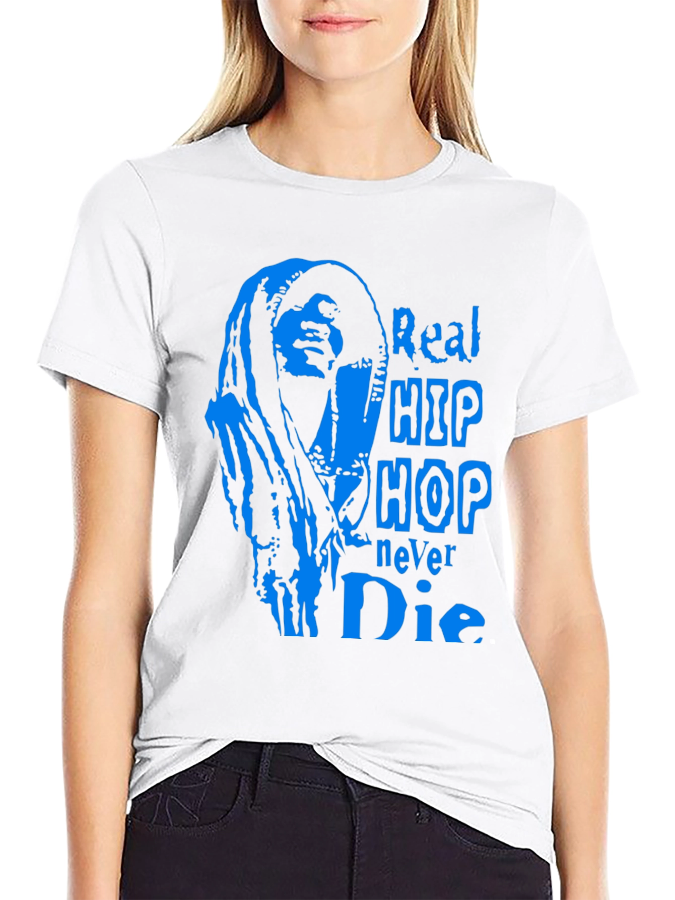 Black Real Hip Hop Never Die T-Shirt view 9