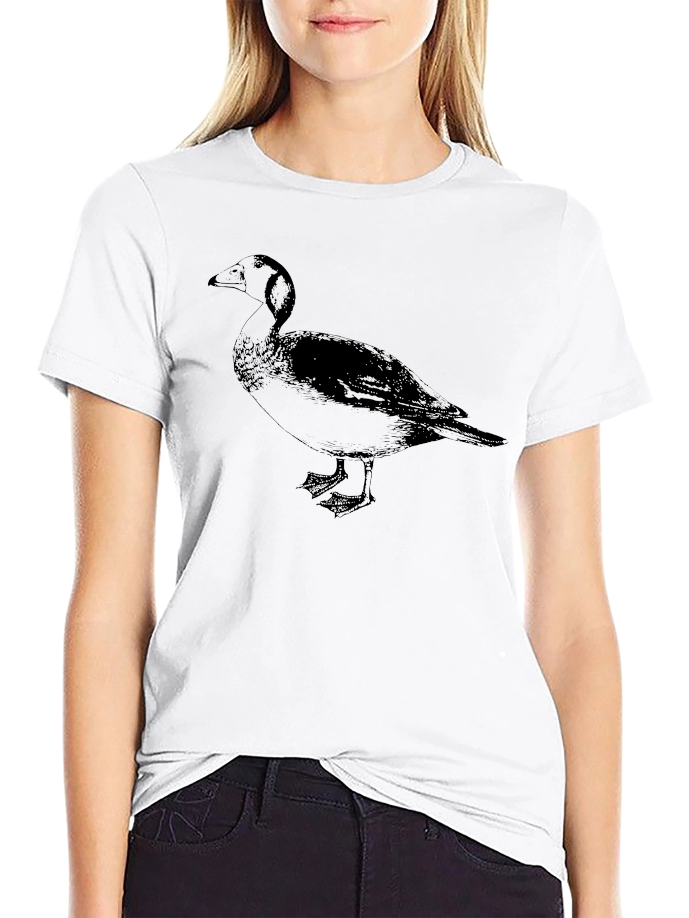 Black Black Goose Graphic Tee - Classic Crew Neck T-Shirt view 9