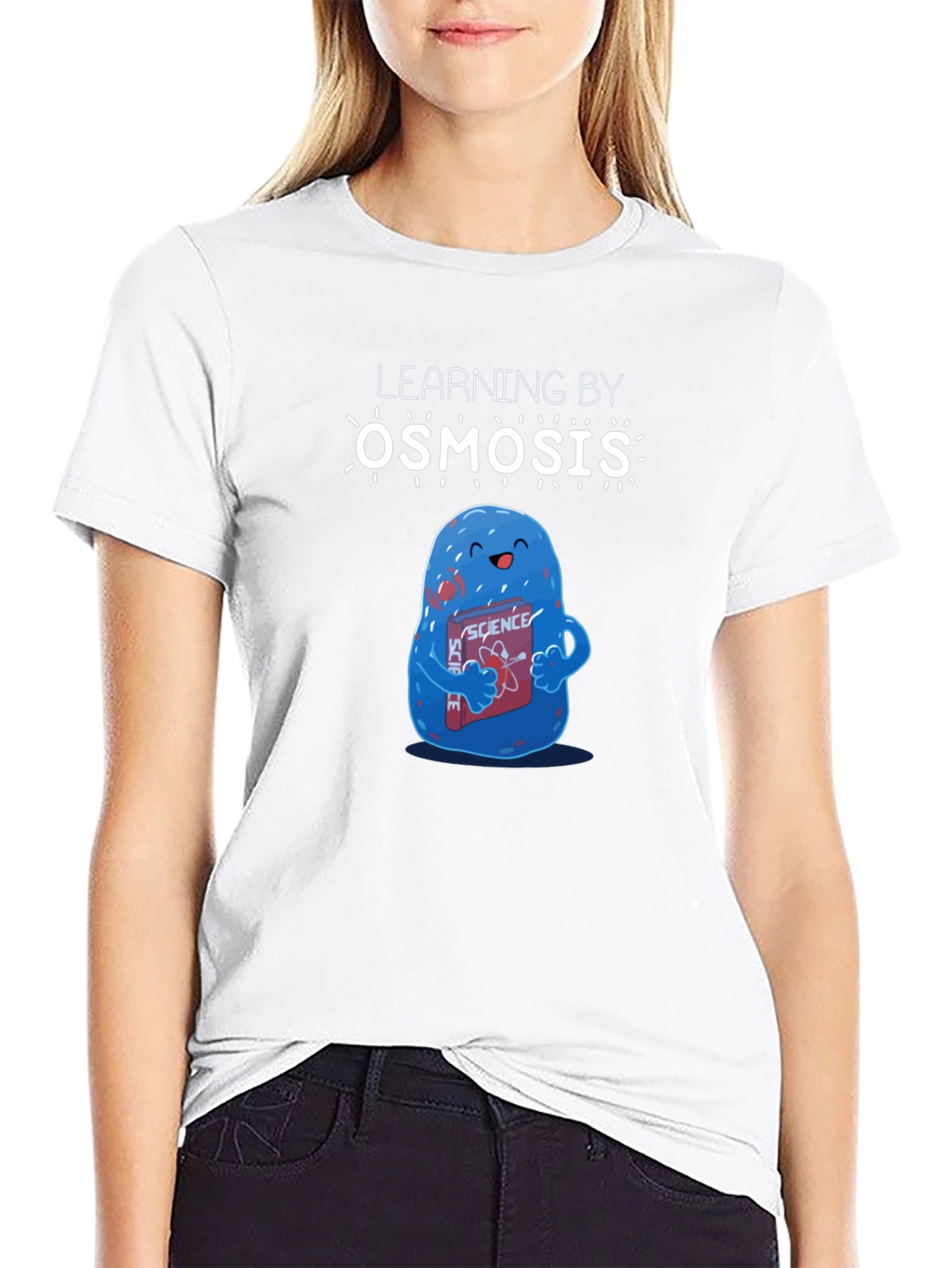 Black Learning by Osmosis Science T-Shirt view 9