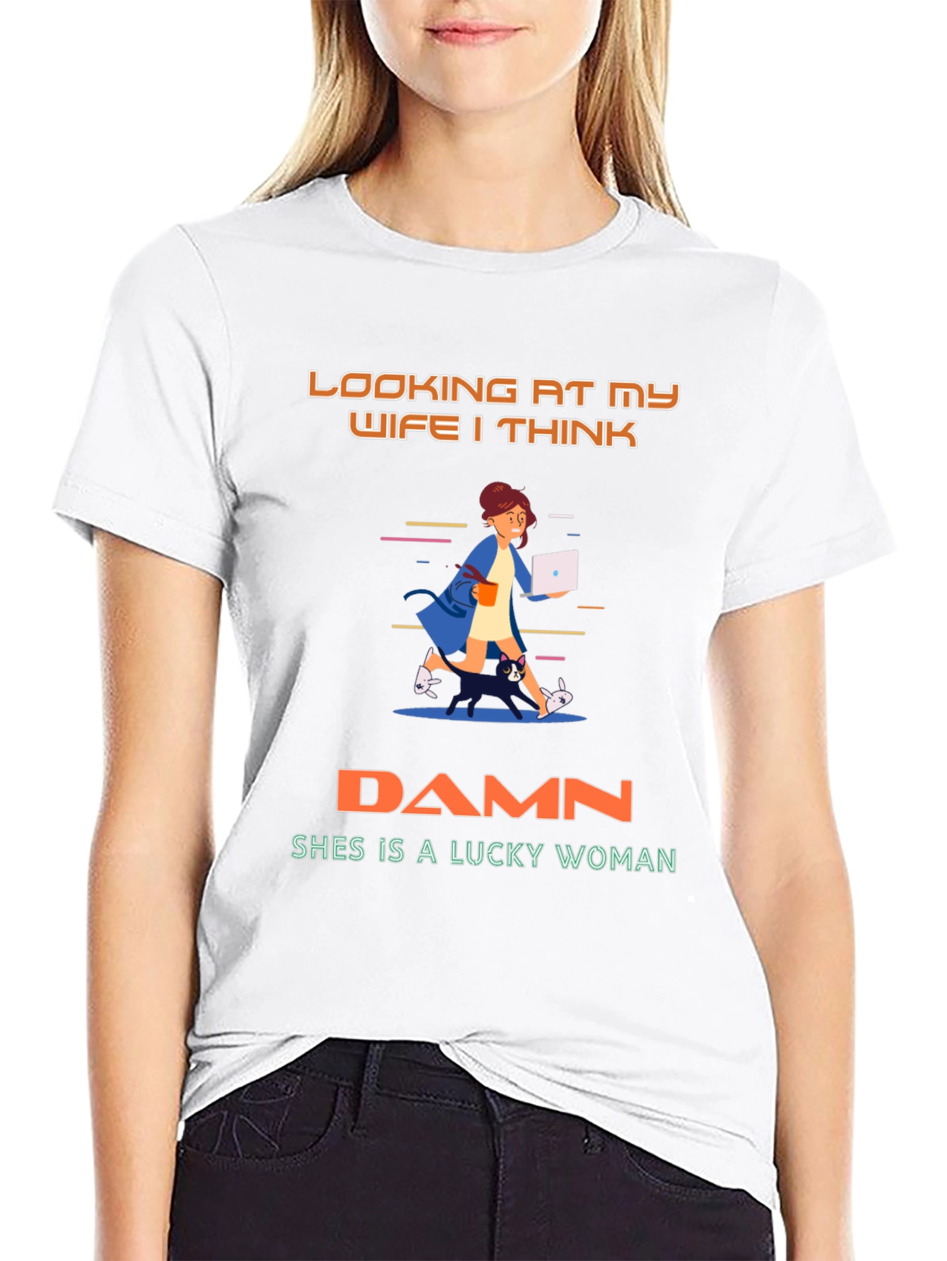Black Lucky Wife T-Shirt view 9