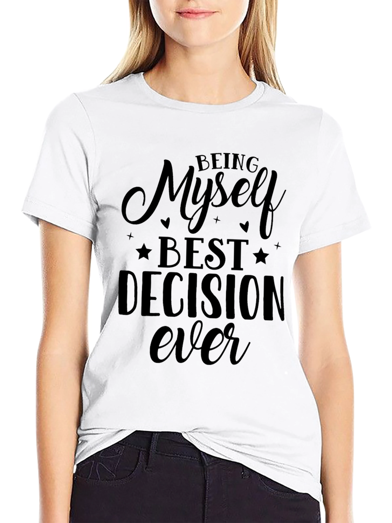 Black Being Myself T-Shirt - Best Decision Ever Tee view 9