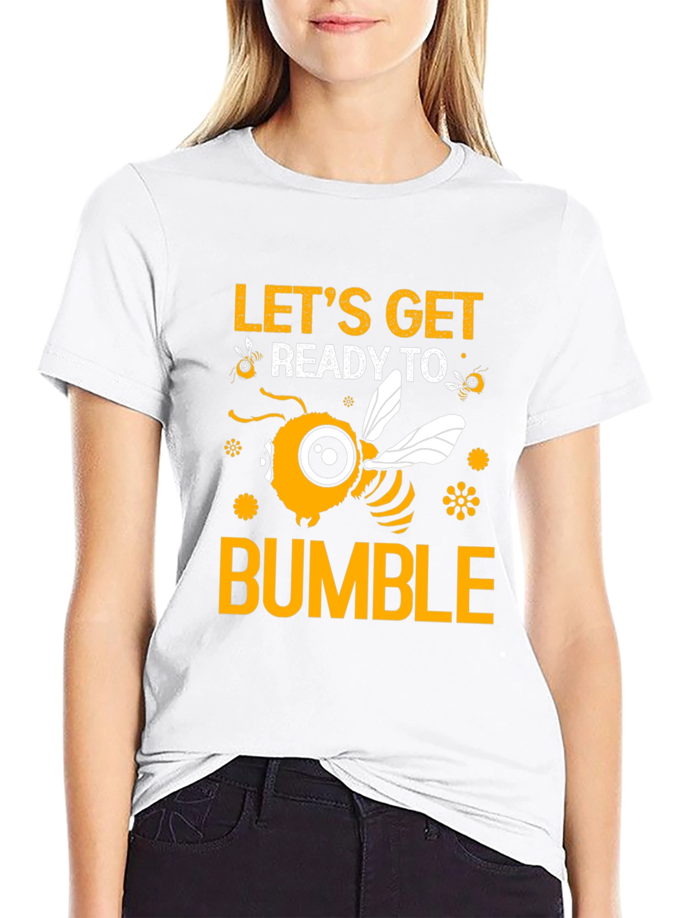 Black Let's Get Ready to Bumble Funny Bee T-Shirt view 9