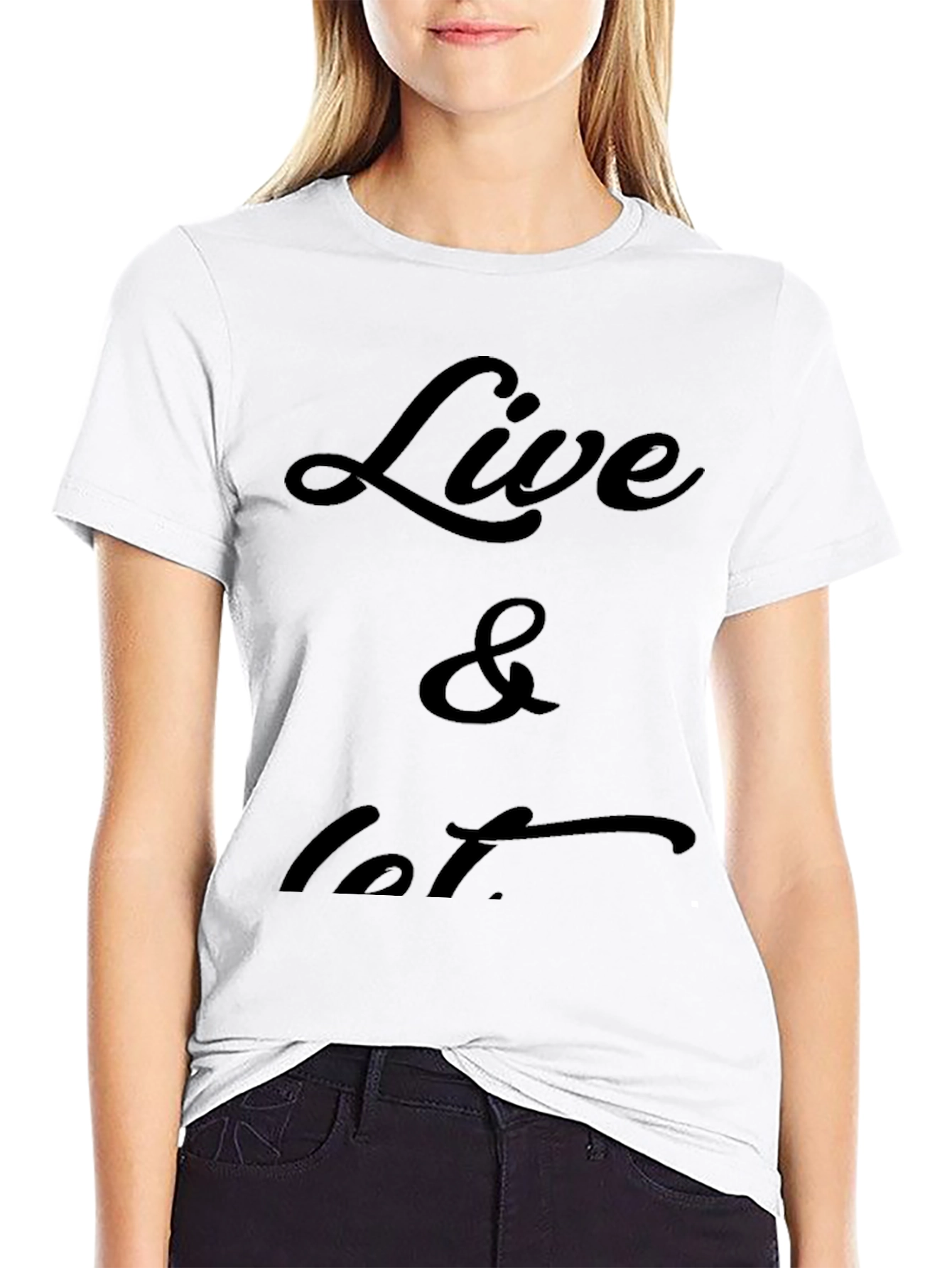 Black Live & Let T-Shirt - Black Casual Tee view 9