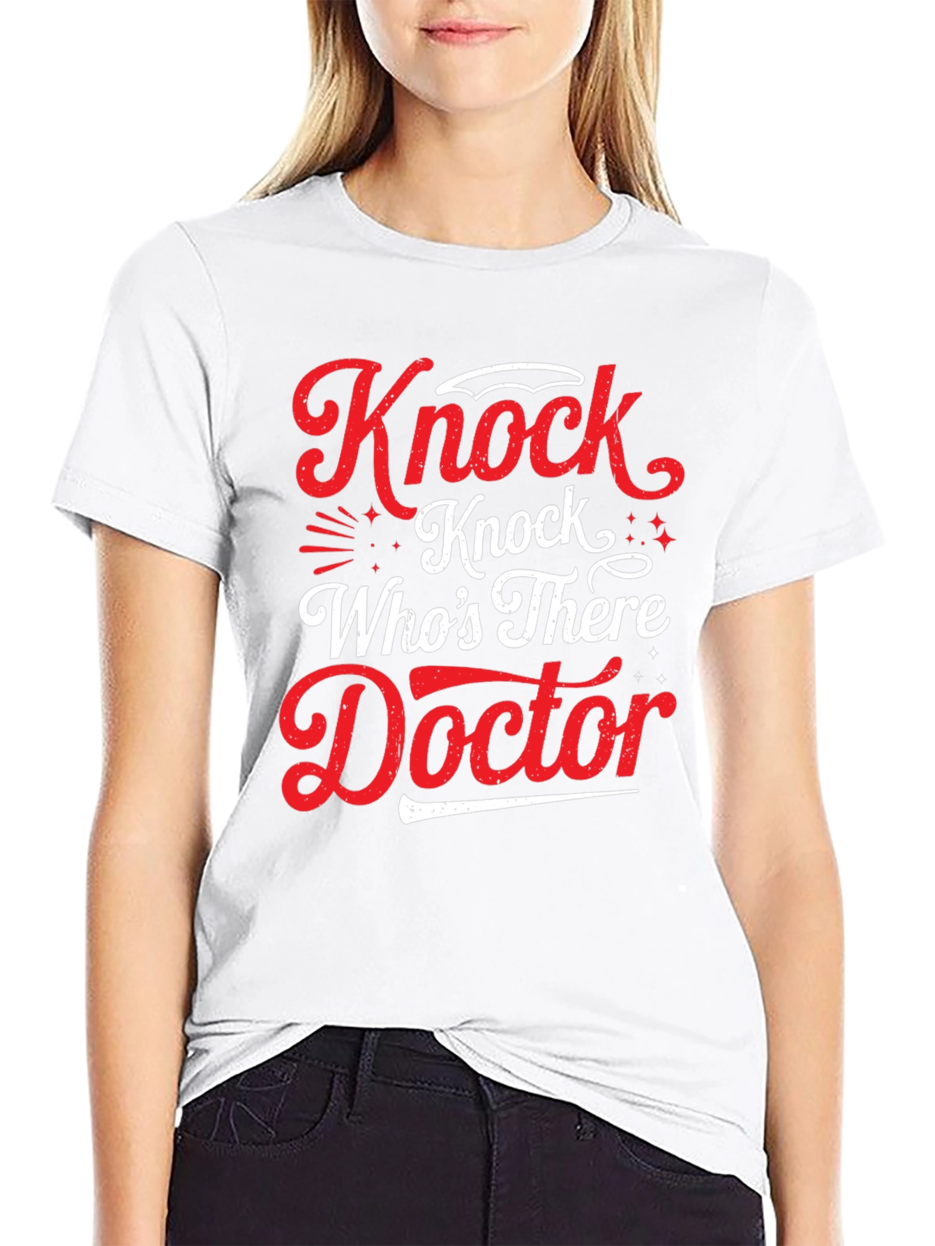 Black Knock Knock Doctor Humor Graphic Tee view 9