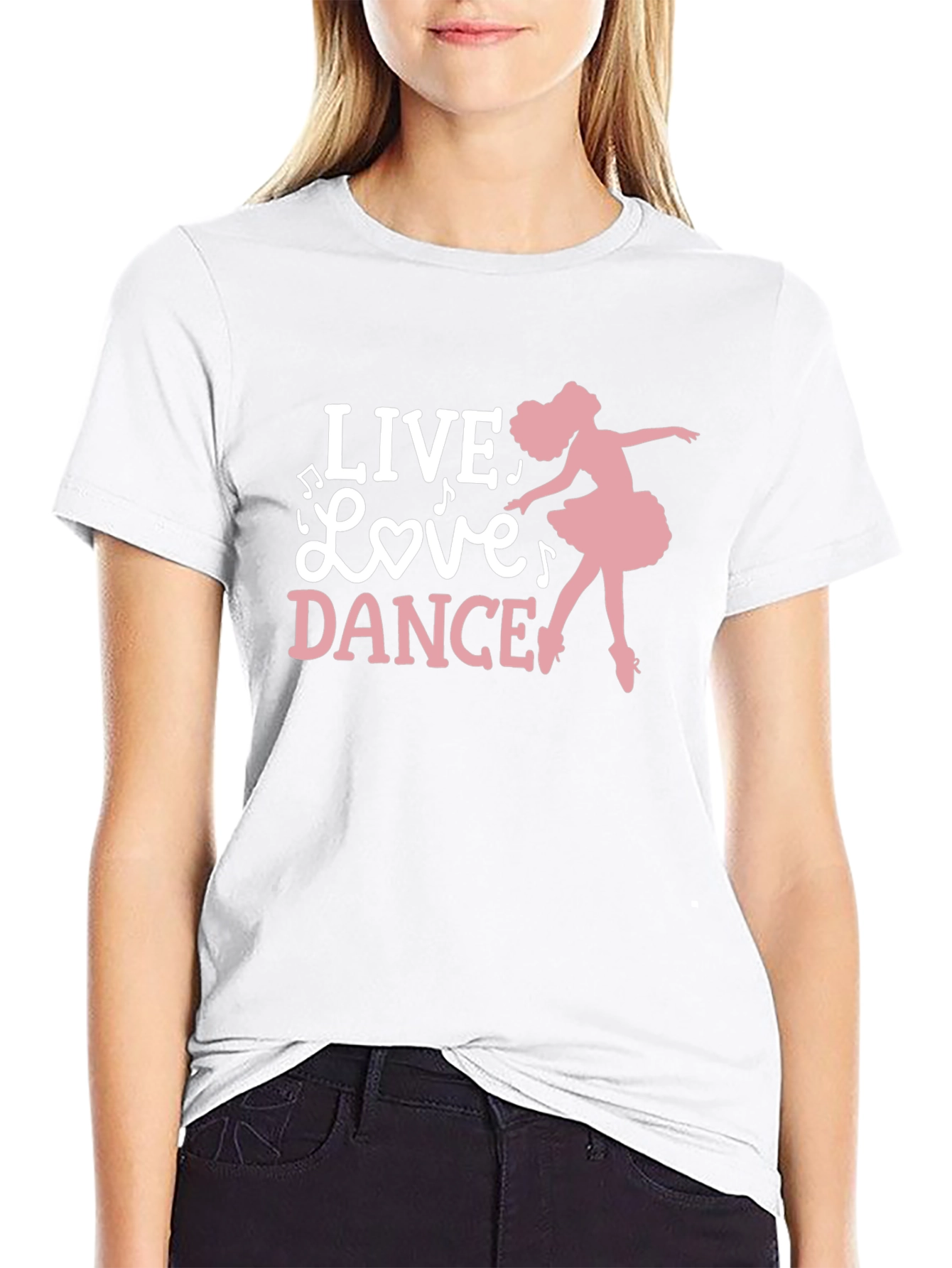 Black Live Love Dance Ballerina Graphic Tee view 9