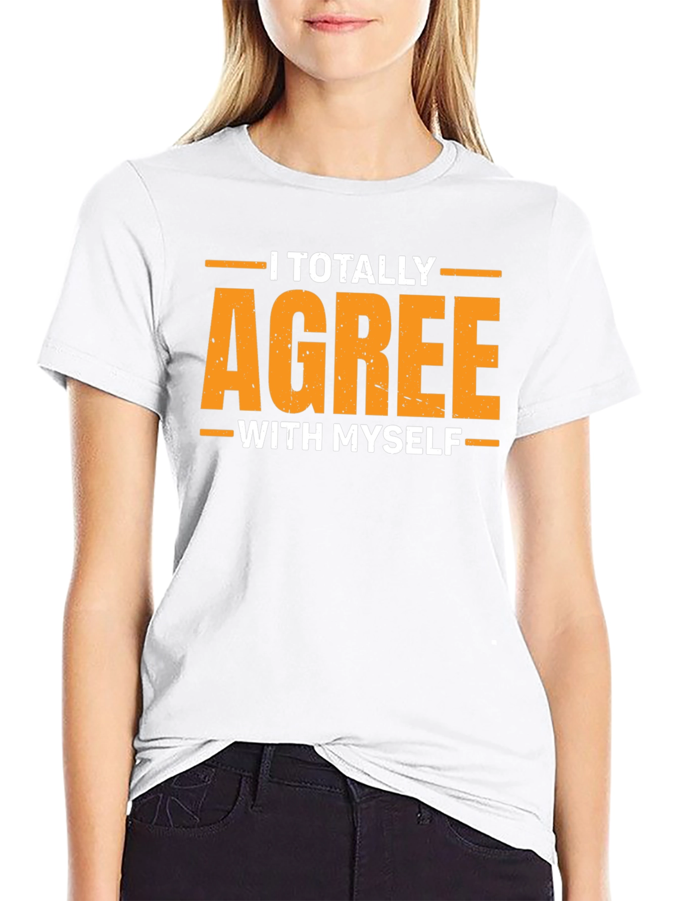 Black I Totally Agree With Myself Funny Graphic T-Shirt view 9