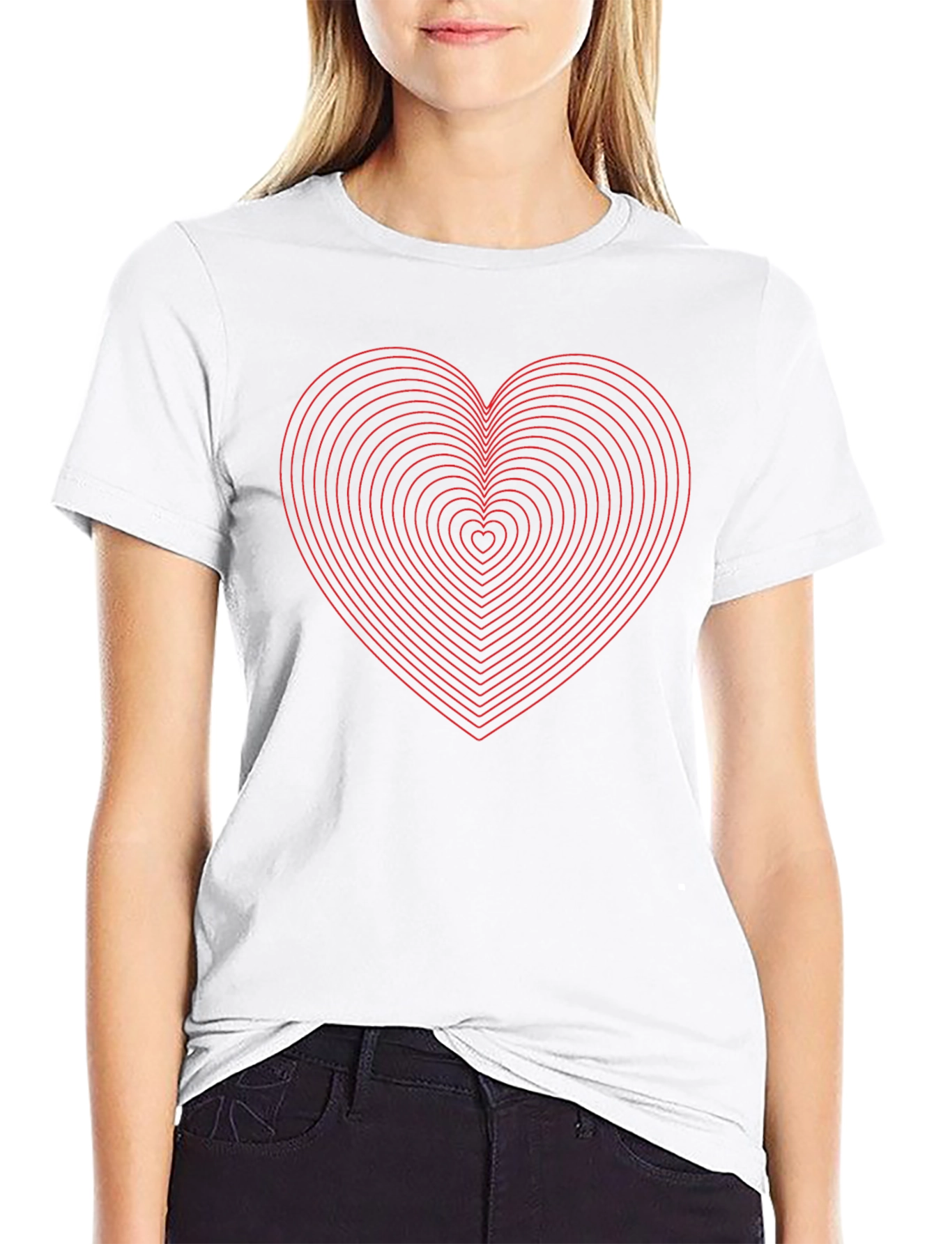 Black Heartbeat Tee - Geometric Love Shirt view 9