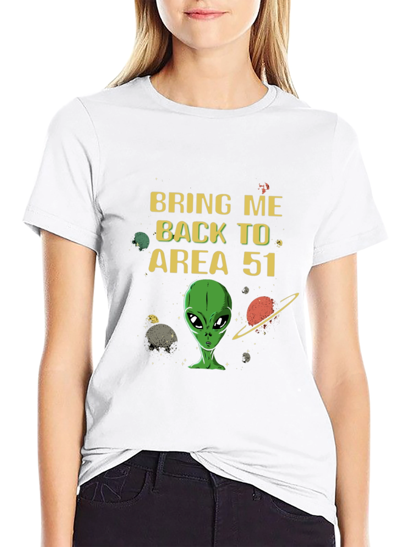 Black Bring Me Back to Area 51 T-Shirt view 9