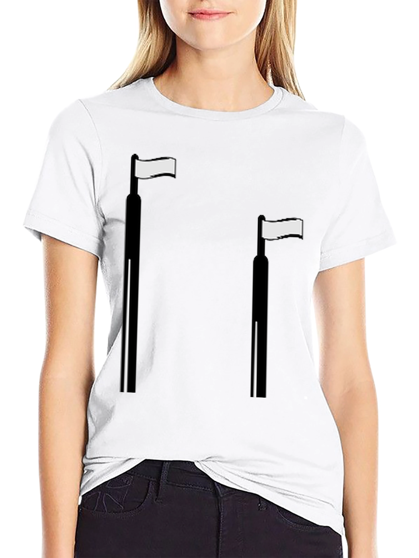 Black Minimalist Flag T-Shirt - Casual Style view 9