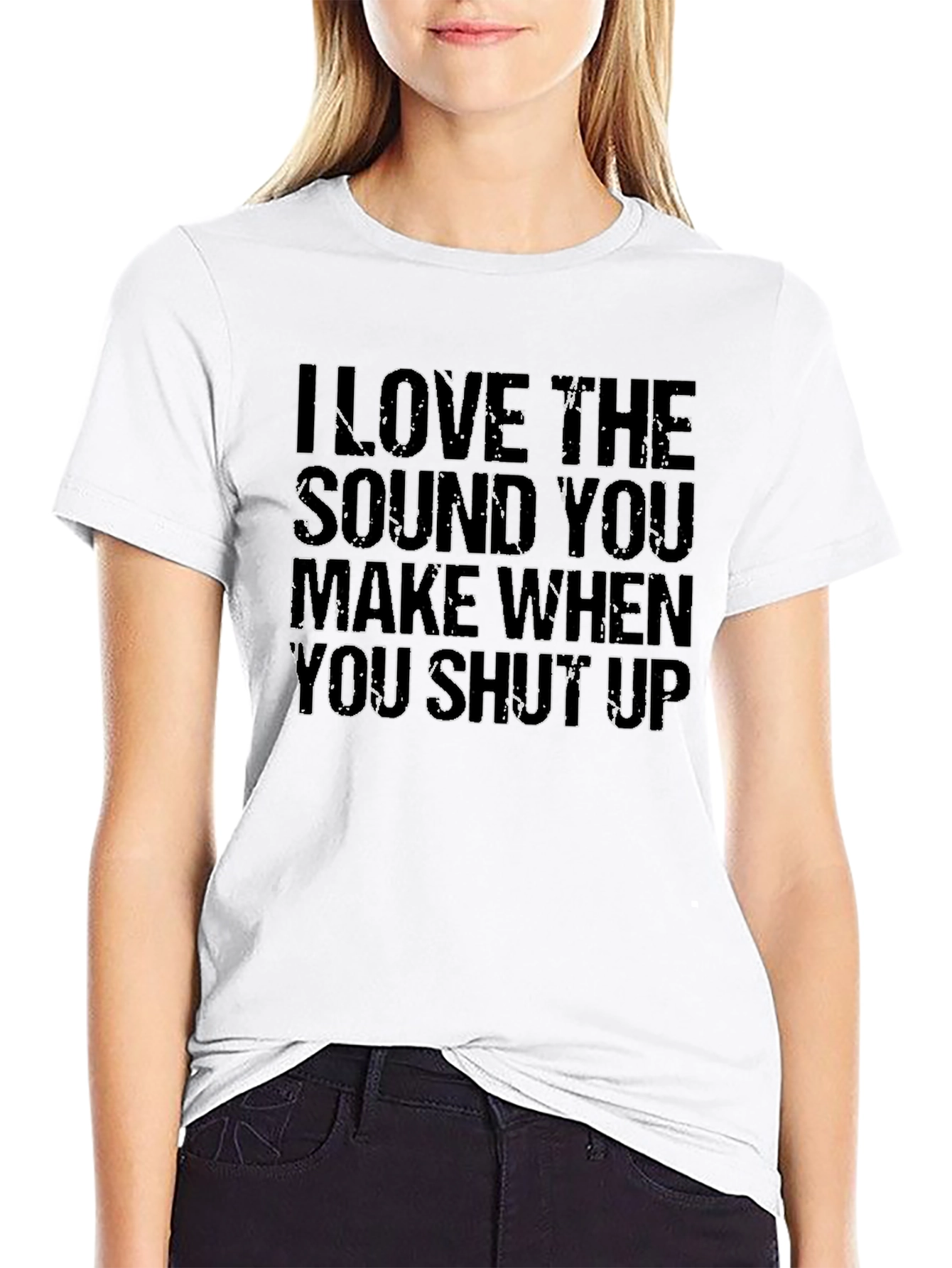 Black I Love the Sound You Make Shut Up Black T-Shirt view 9
