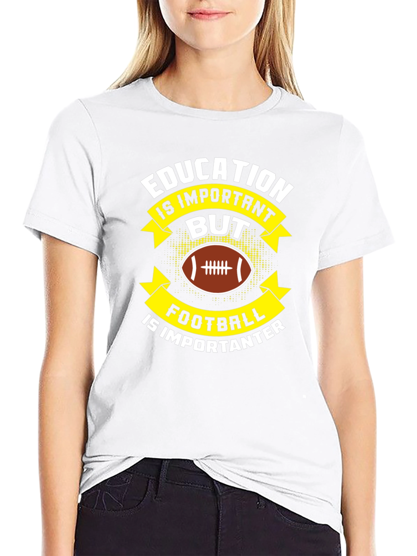 Black Education vs Football T-Shirt view 9