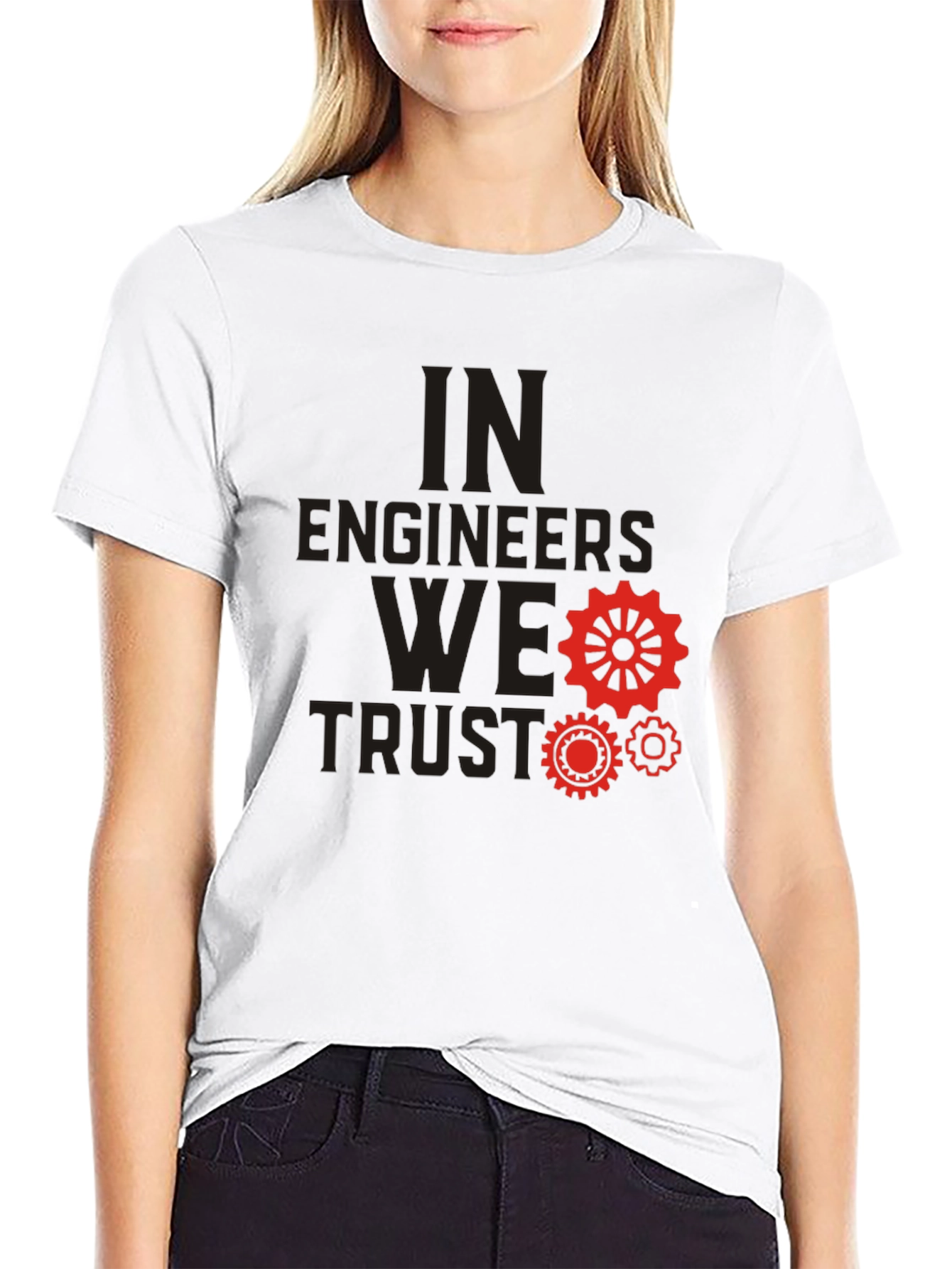 Black In Engineers We Trust Black T-Shirt view 9