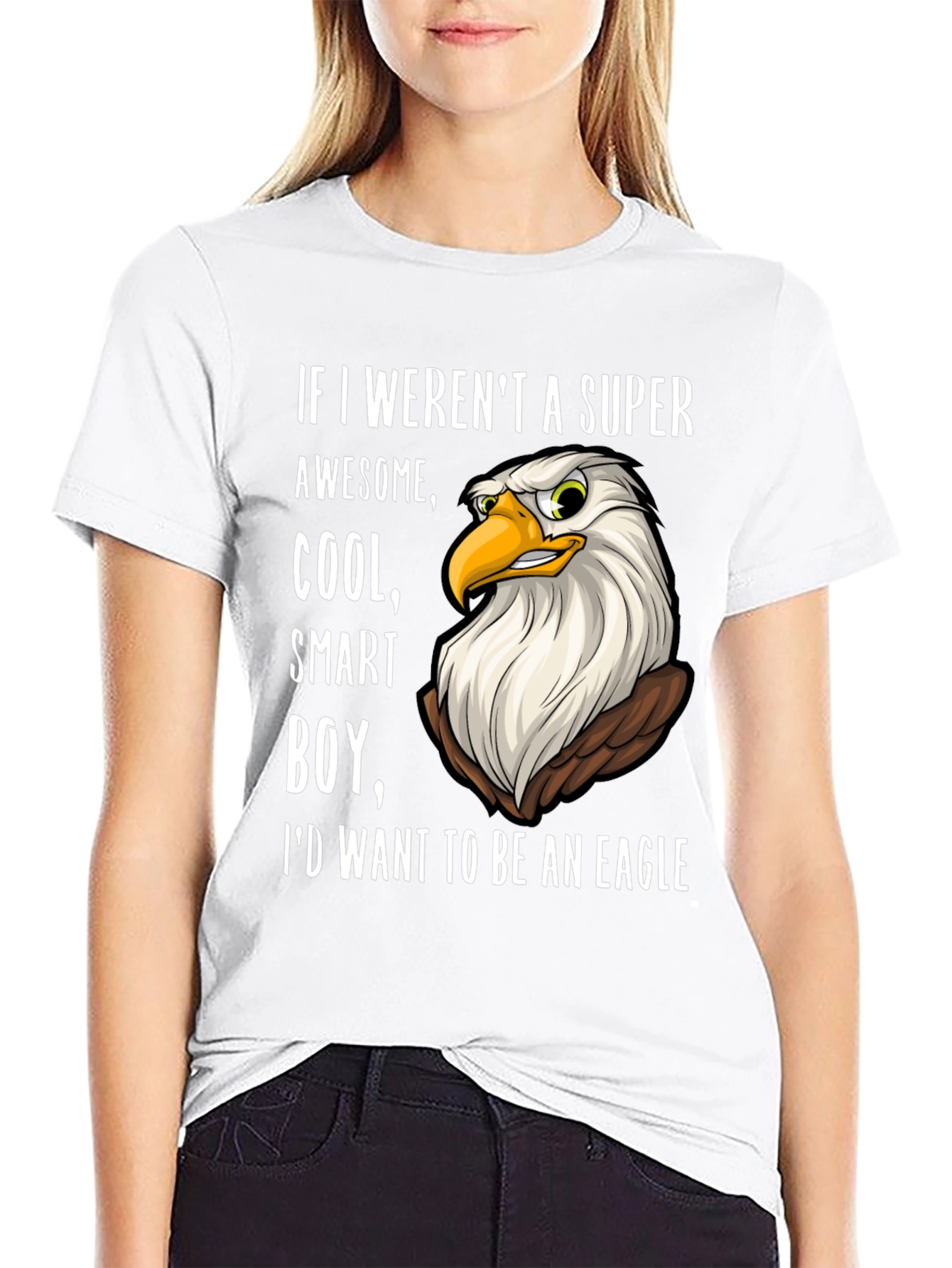 Black Funny Eagle T-Shirt - Super Awesome Cool Smart Boy Design view 9