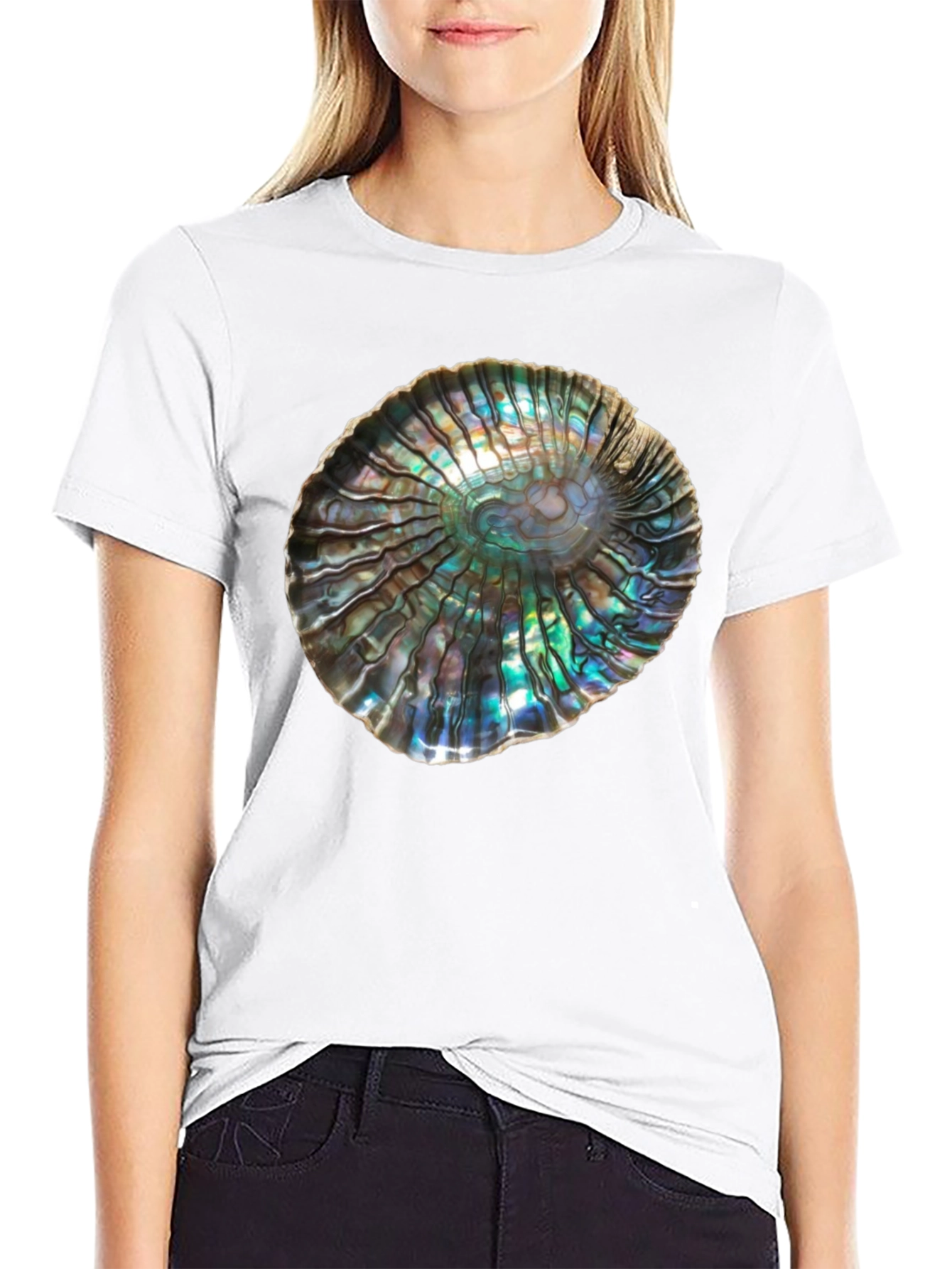 Black Iridescent Abalone Shell Graphic Tee - Unisex view 9