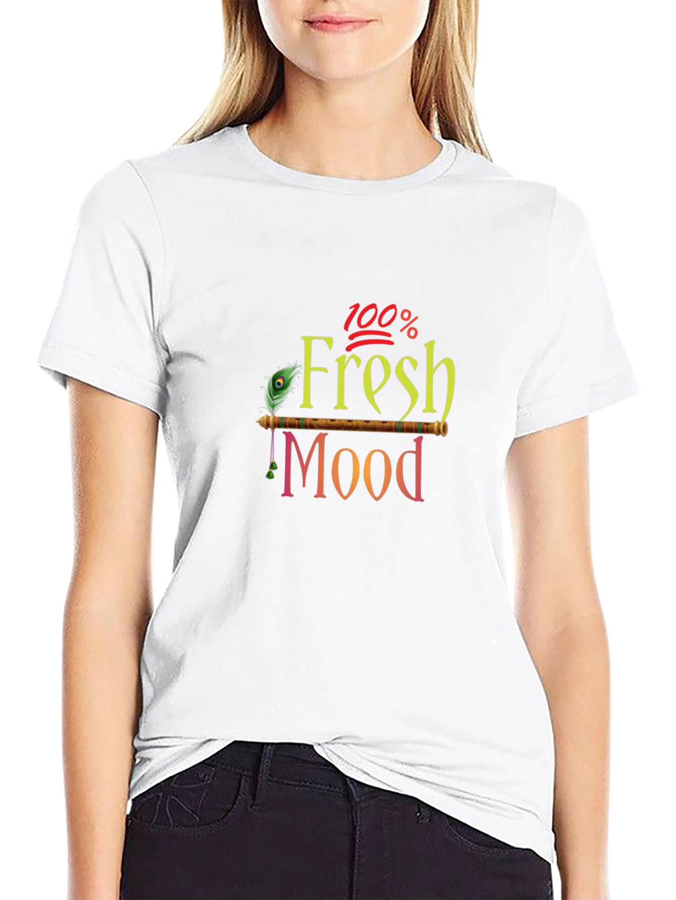 Black 100% Fresh Mood Black Graphic Tee view 9