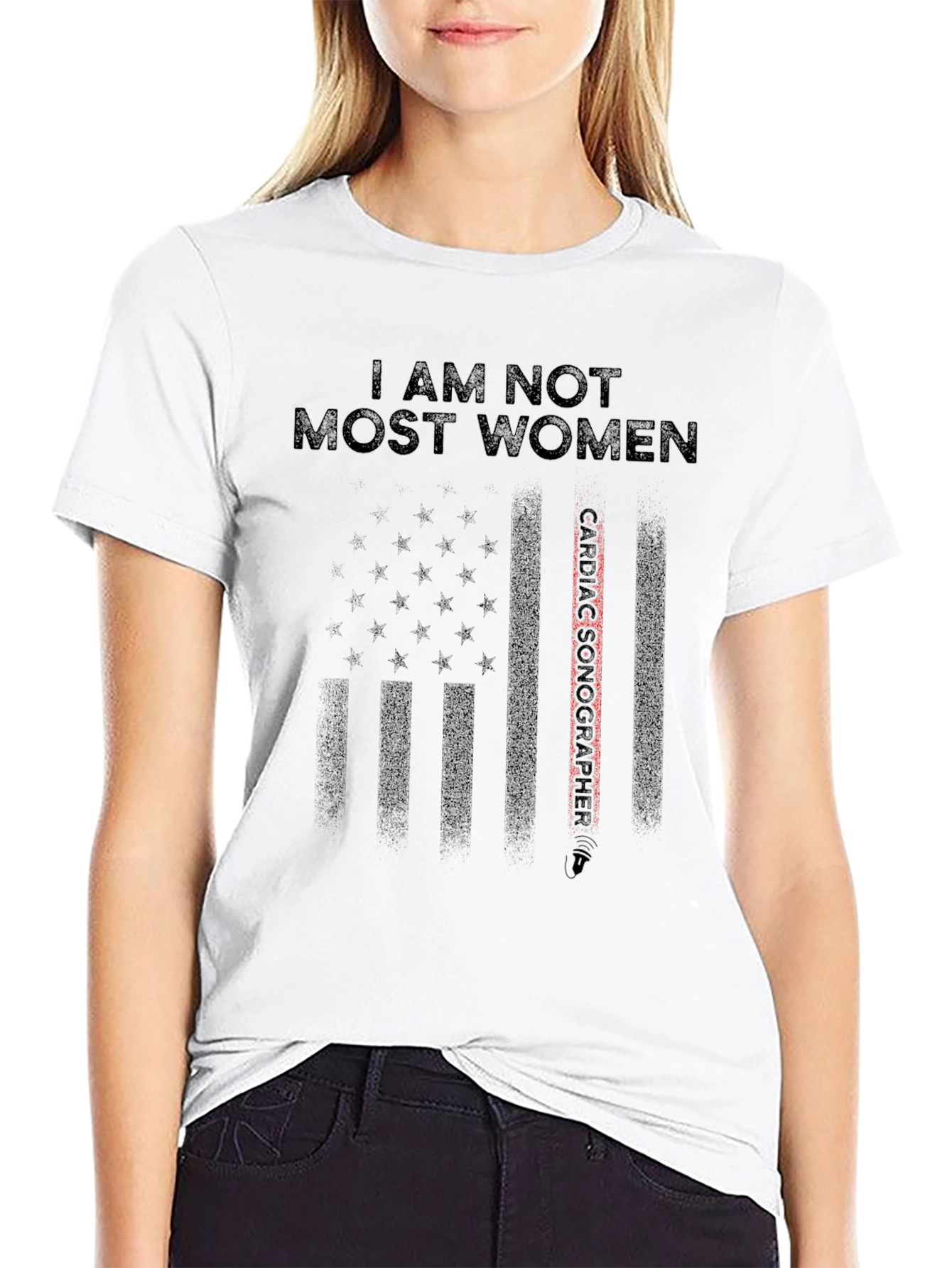 Black I Am Not Most Women - Cardiac Sonographer T-Shirt view 9