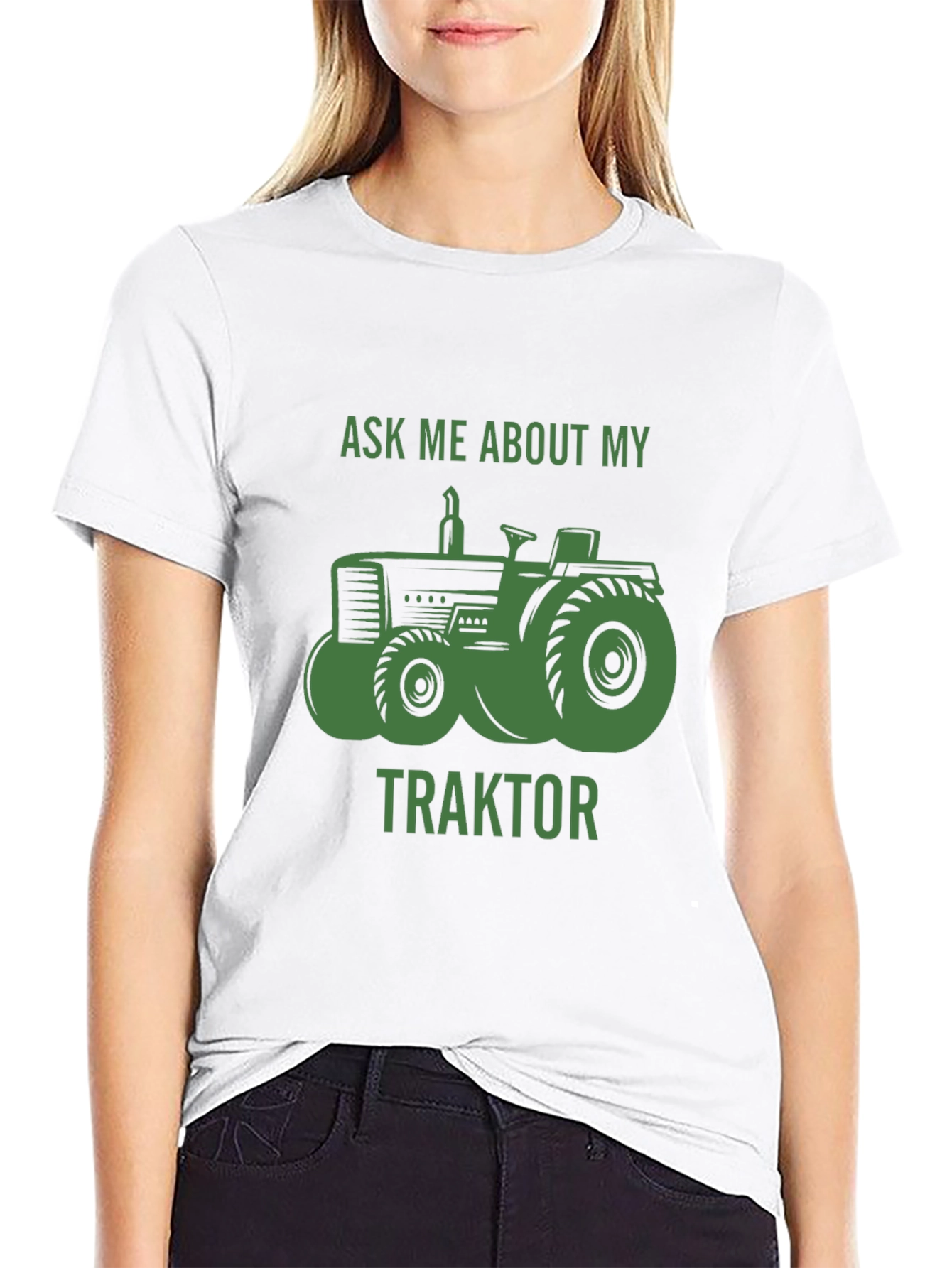 Black Ask Me About My Traktor T-Shirt view 9