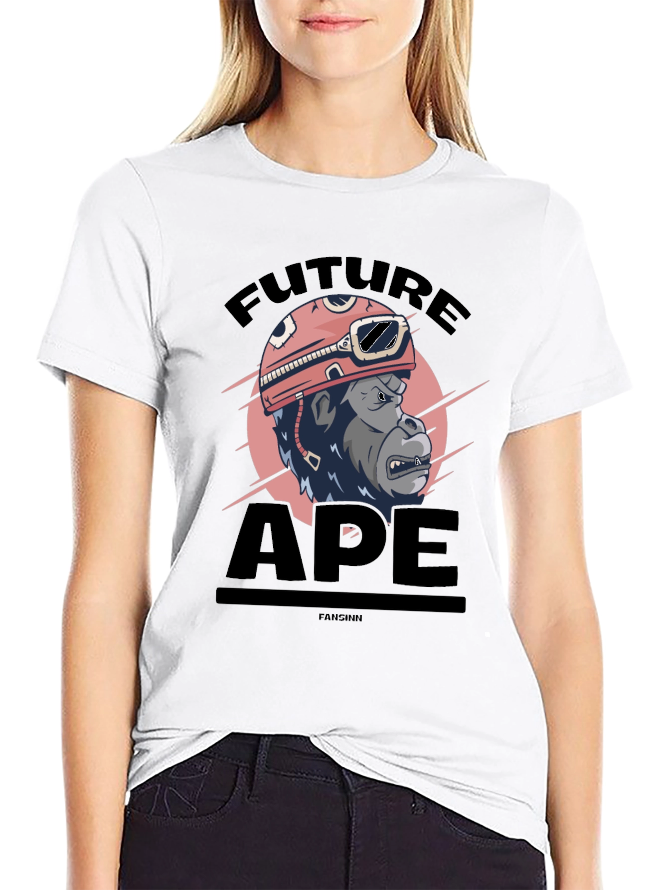 Black Future Ape Graphic T-Shirt - Black view 9
