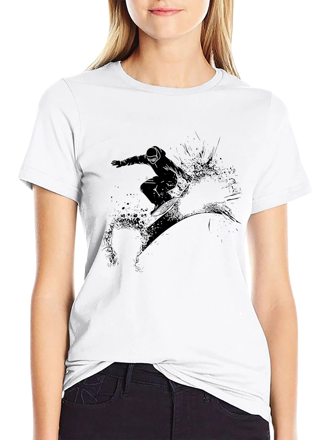 Black Black Snowboard Graphic Tee - Men's view 9