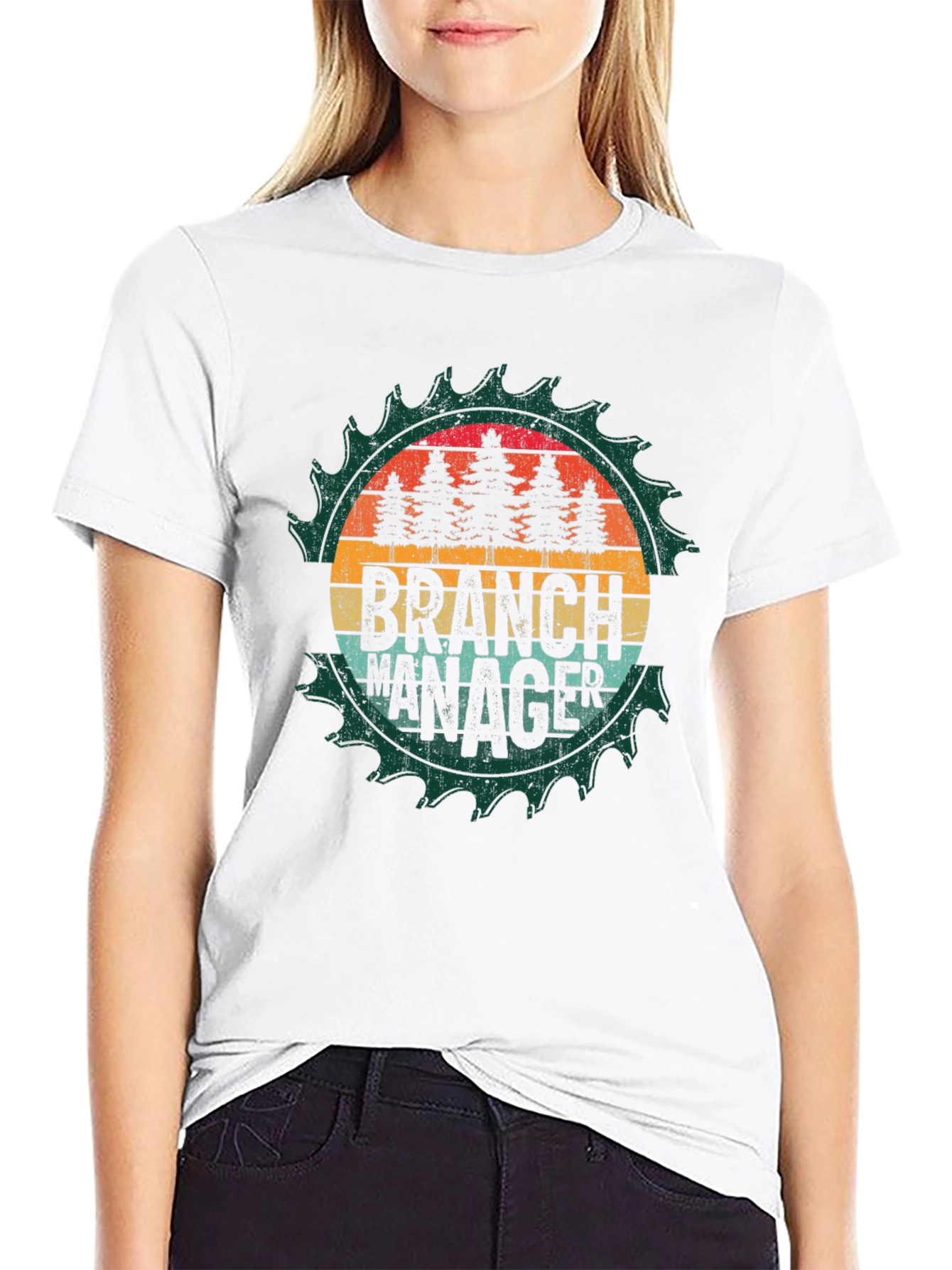 Black Branch Manager Sawblade Graphic Tee - Funny Tree Lover Shirt view 9