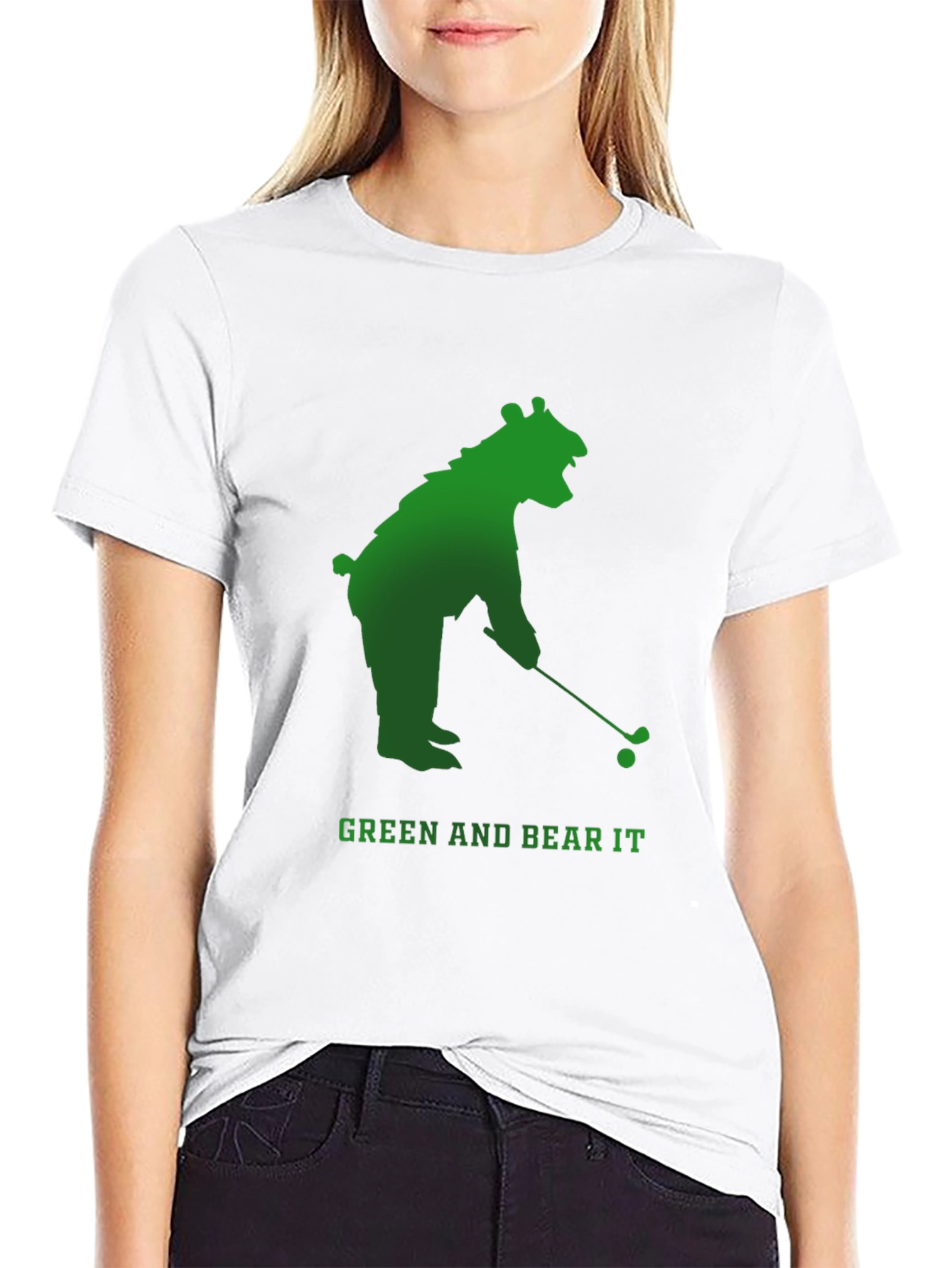 Black Green and Bear It Golf T-Shirt view 9