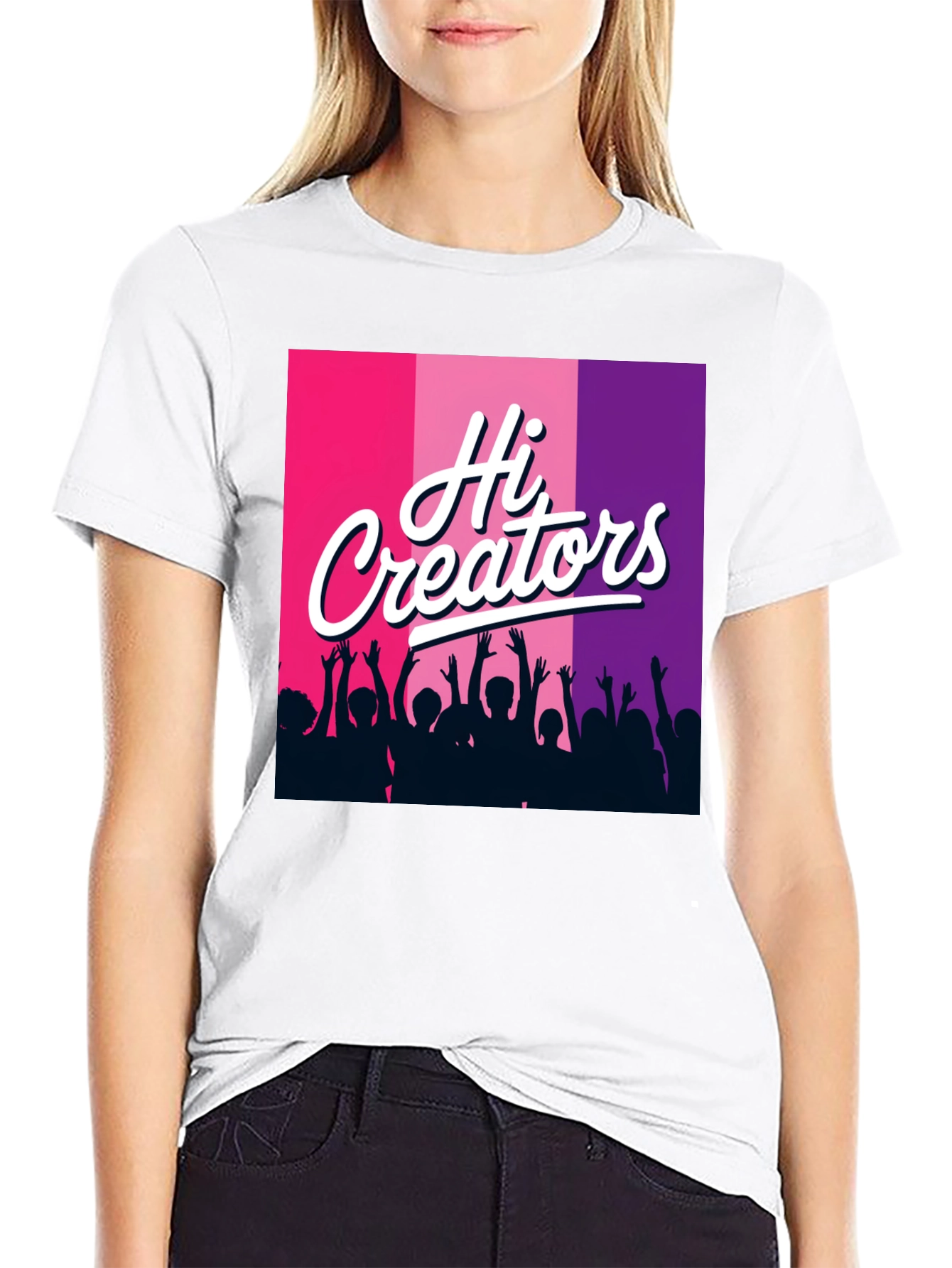 Black Hi Creators Graphic Tee - Black Cotton T-Shirt view 9
