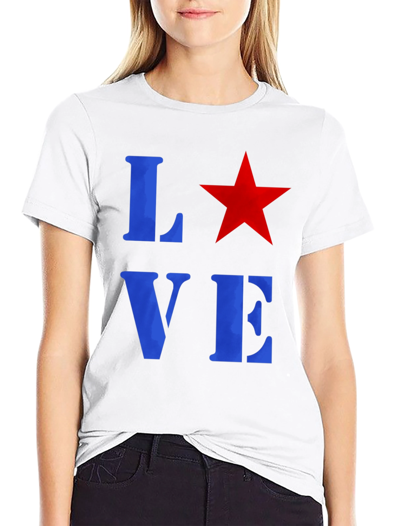 Black Love Star Graphic Tee - Casual Unisex T-Shirt view 9