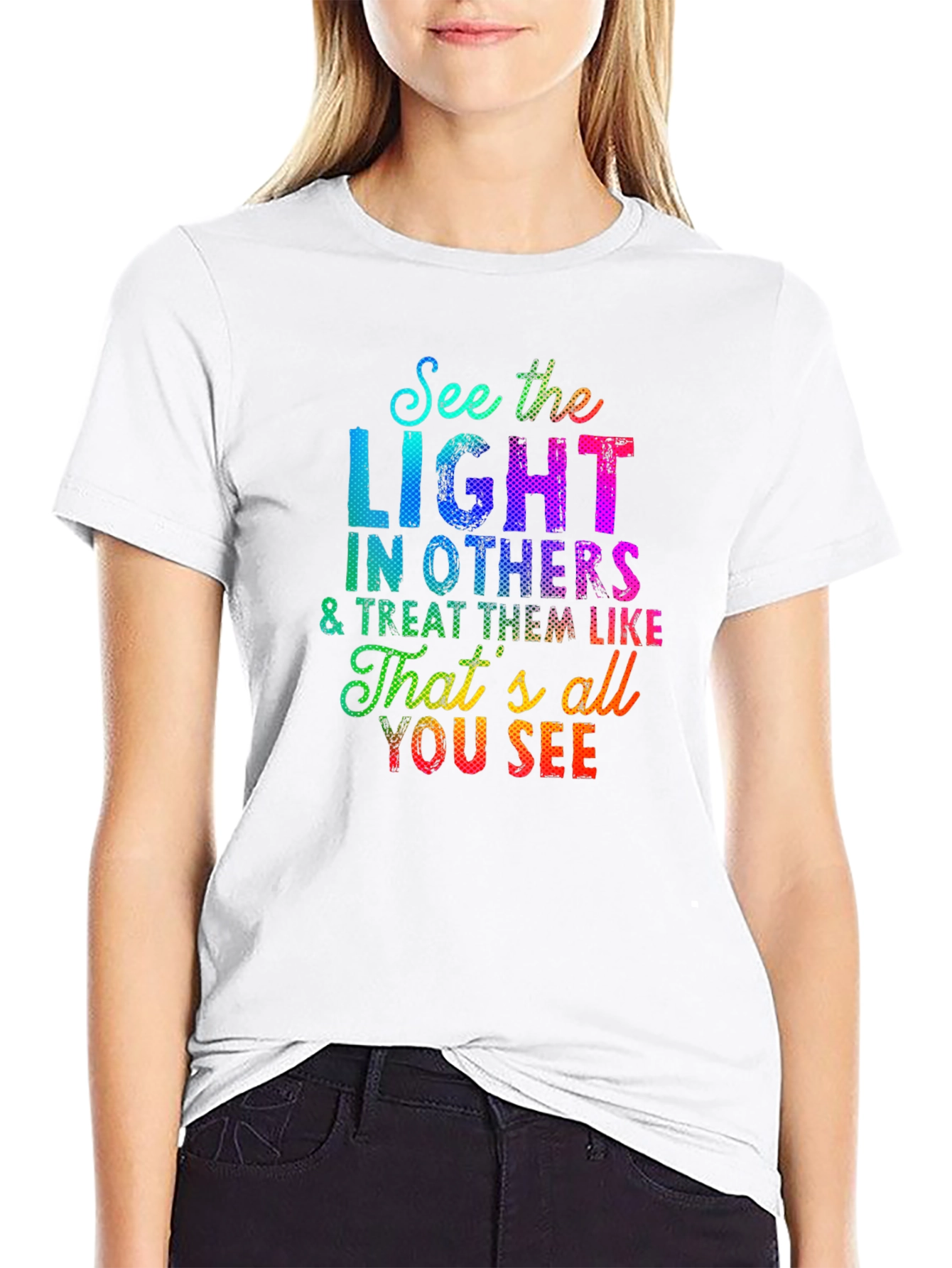 Black See the Light T-Shirt - Inspirational Graphic Tee view 9
