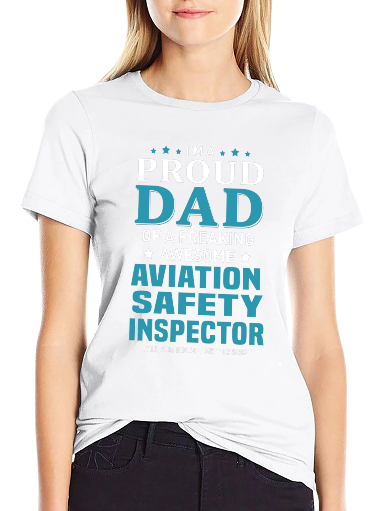Black Proud Aviation Safety Inspector Dad Graphic T-Shirt view 9
