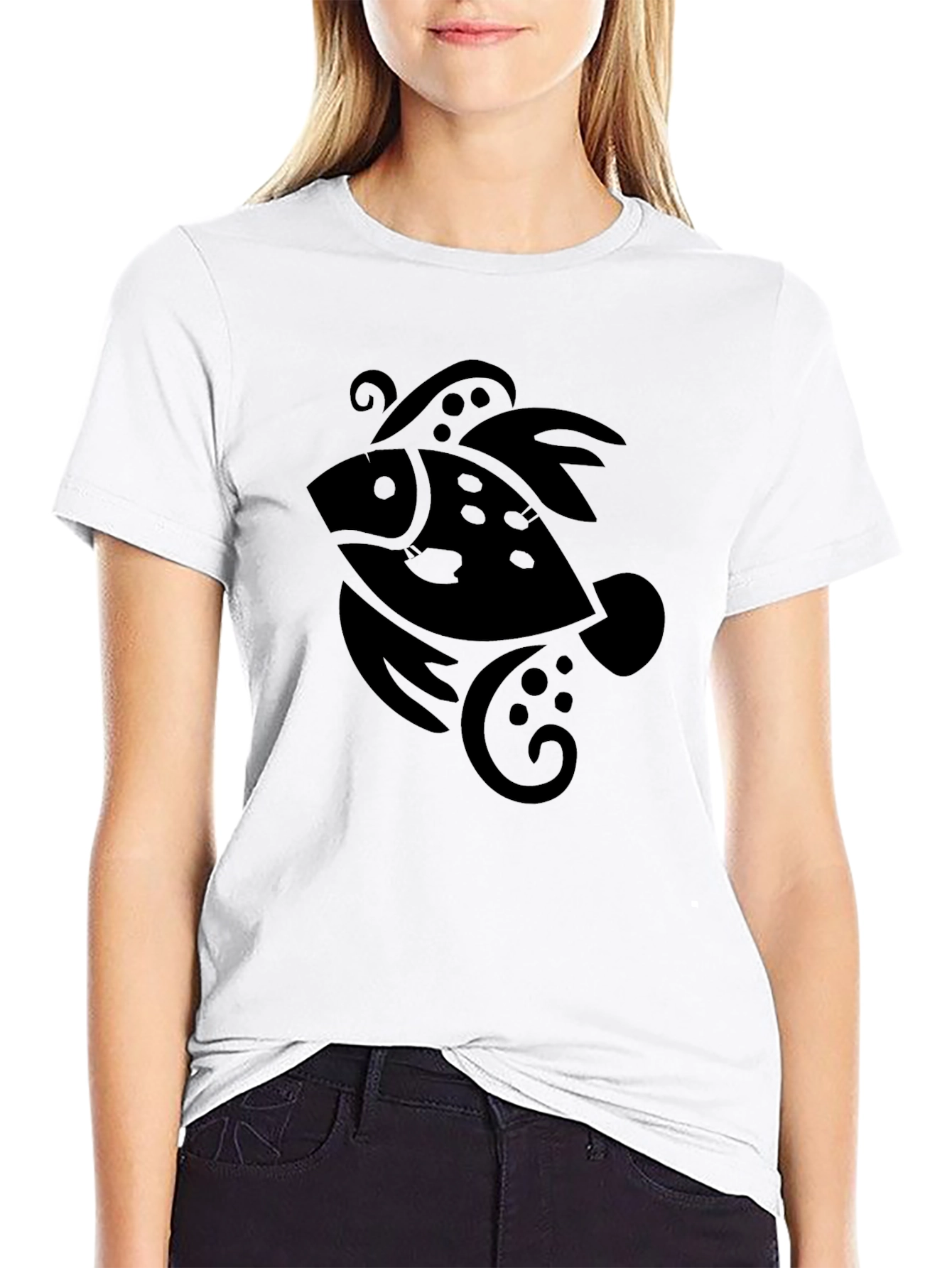 Black Black Fish Graphic Tee - Stylish & Unique Design view 9