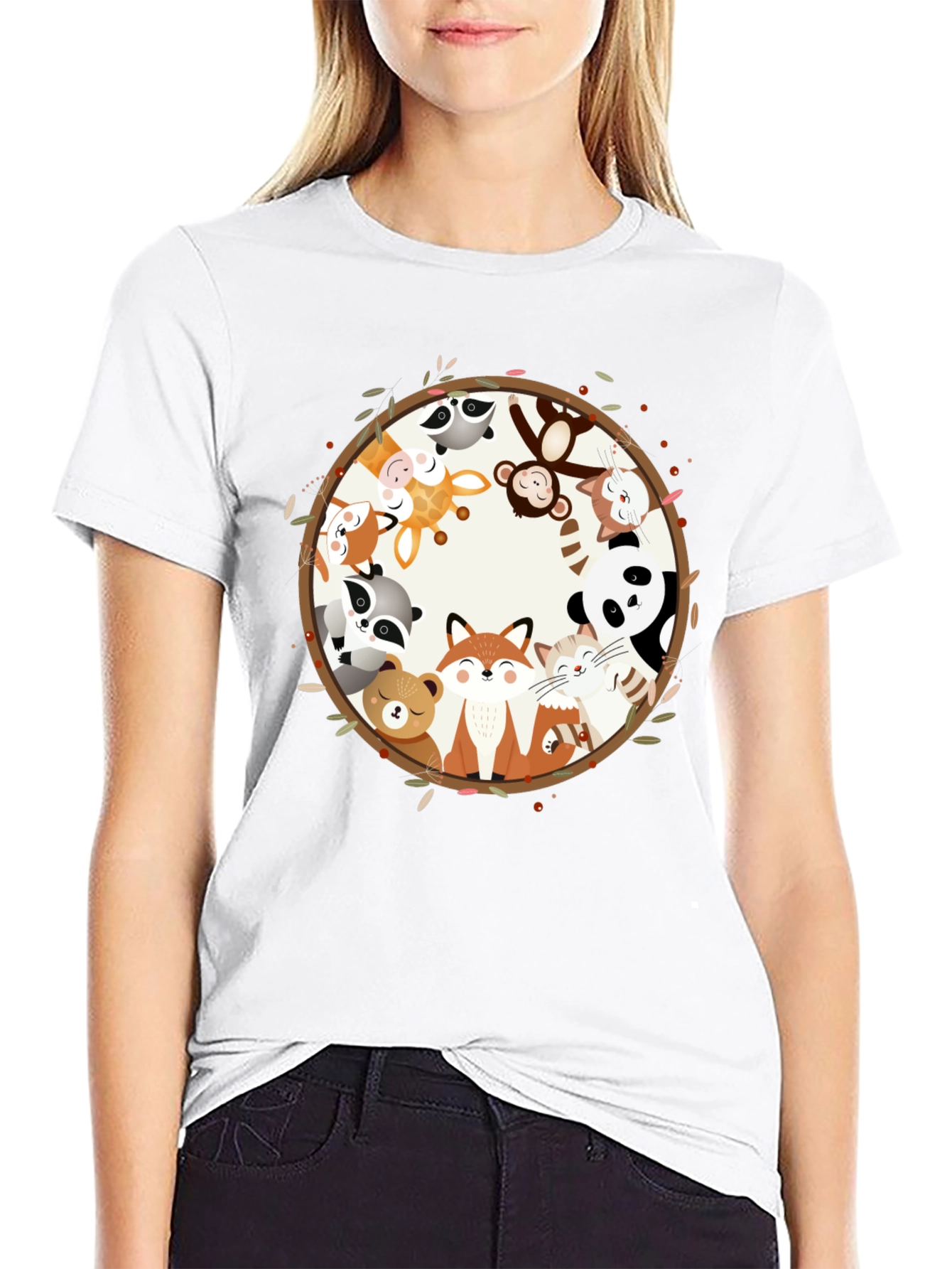 Black Animal Circle Graphic Tee - Unisex view 9