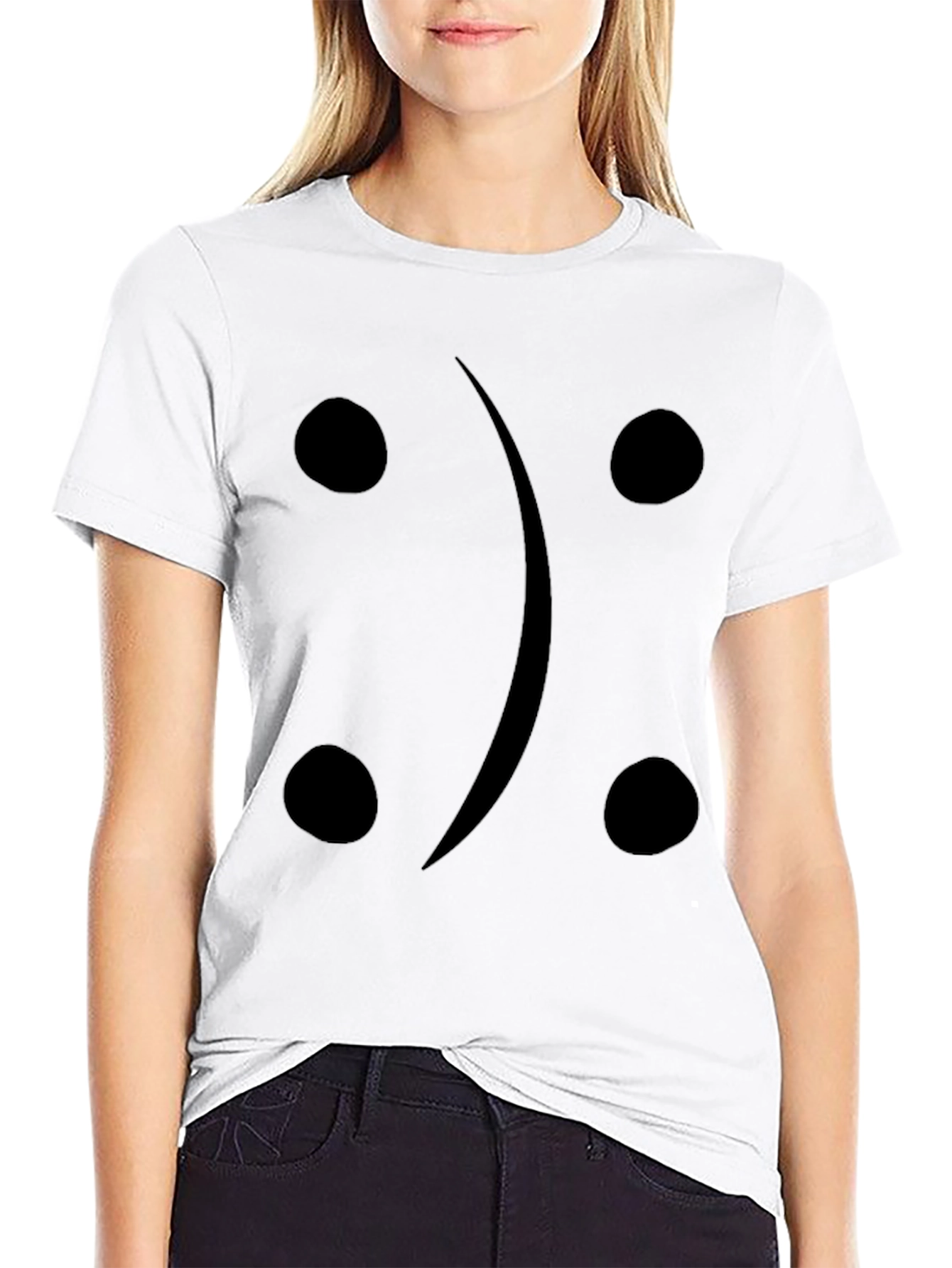 Black Sad Face T-Shirt - Black Graphic Tee view 9