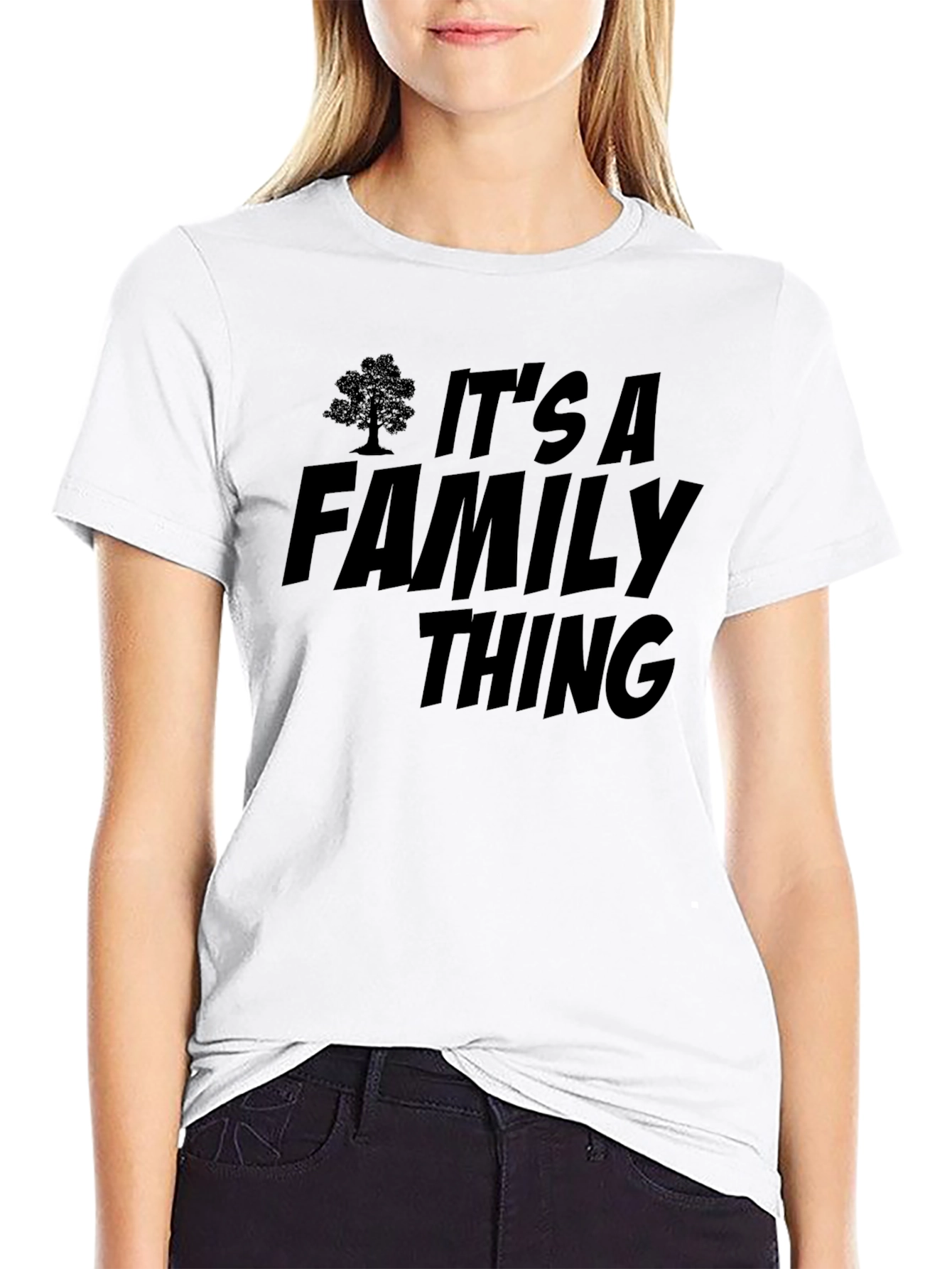 Black It's a Family Thing Black T-Shirt view 9
