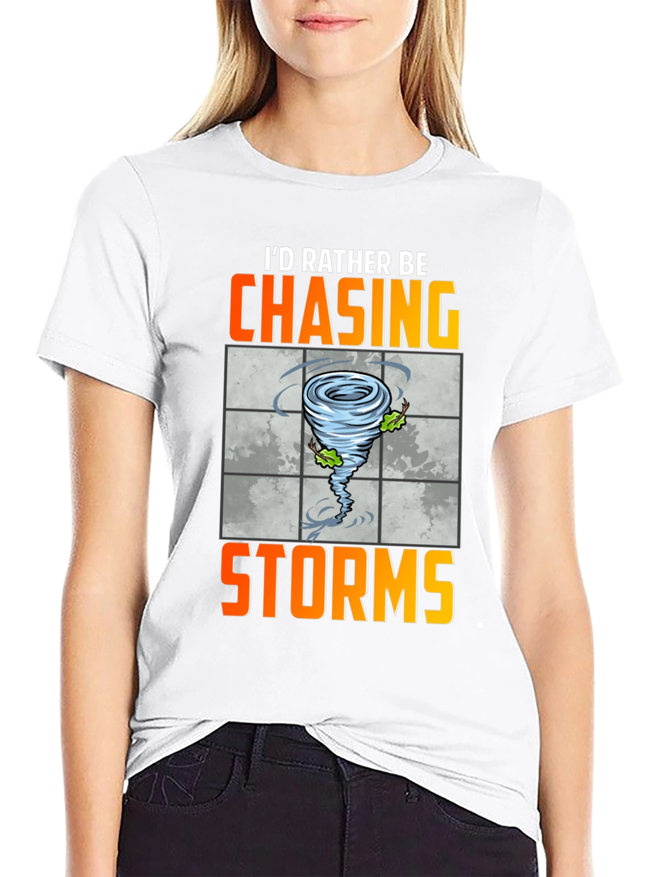 Black Chasing Storms Graphic Tee - Weather Enthusiast Shirt view 9