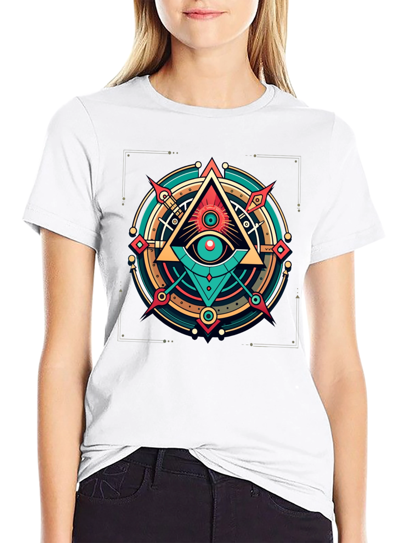 Black All Seeing Eye Graphic Tee - Modern Mystic Style view 9