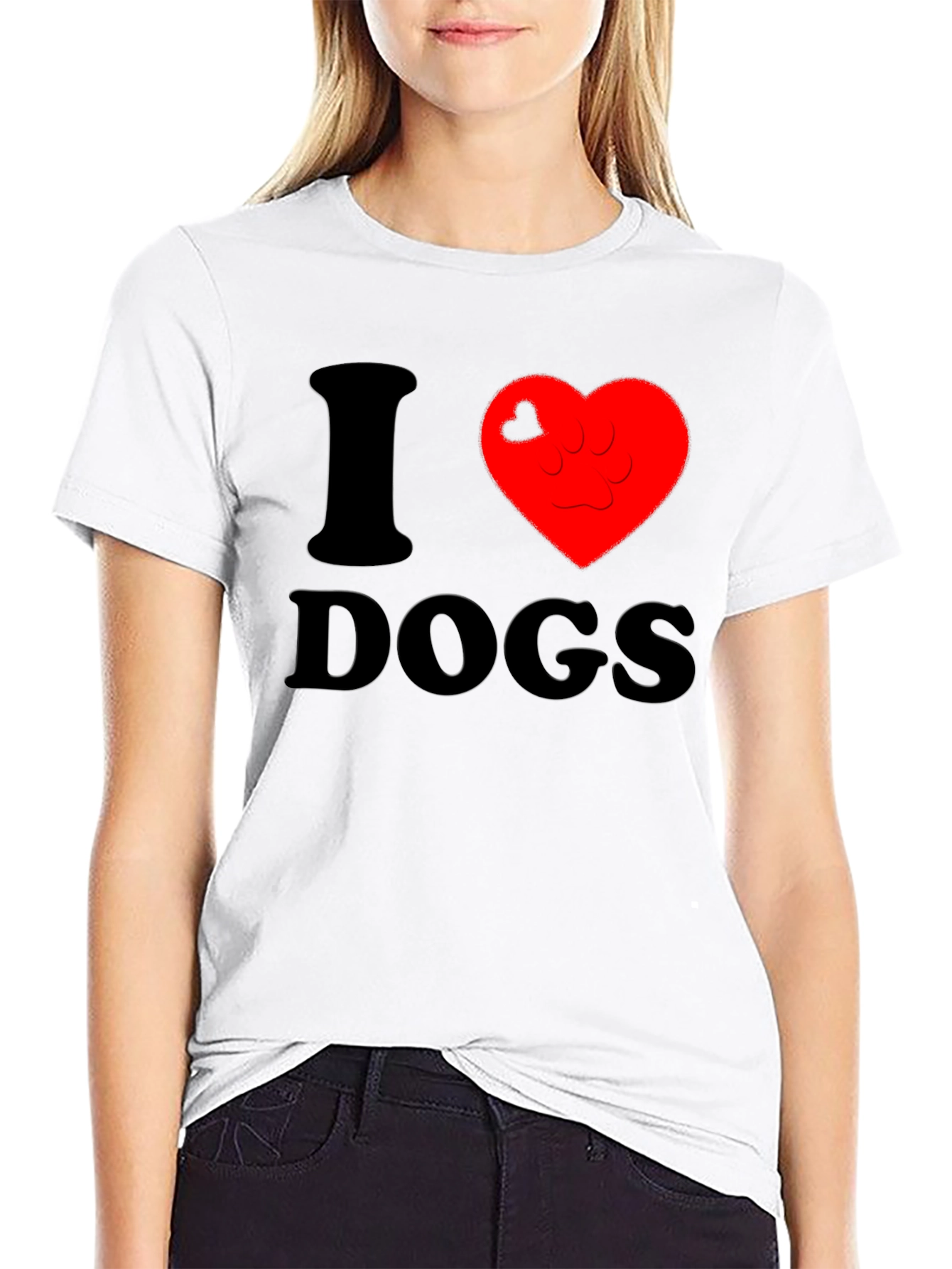 Black I Heart Dogs T-Shirt - Casual Comfort view 9