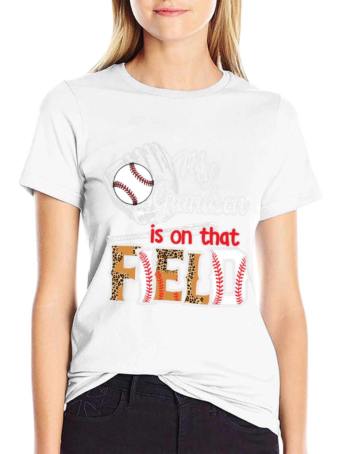 Black My Grandson Is On That Field Baseball T-Shirt view 9