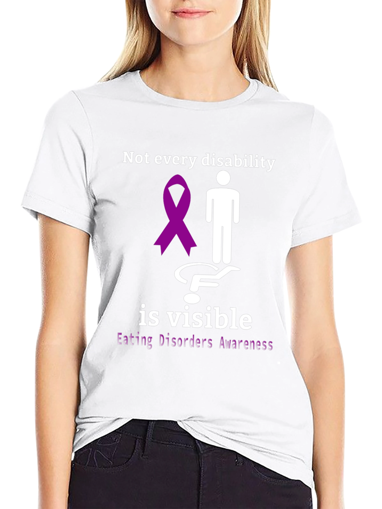 Black Invisible Disability Awareness T-Shirt view 9