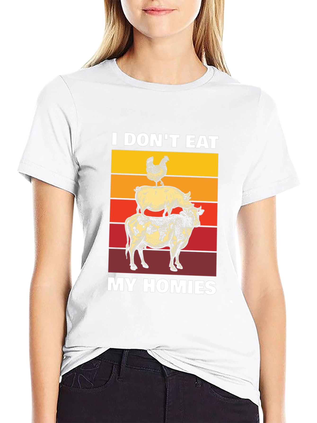 Black I Don't Eat My Homies T-Shirt view 9