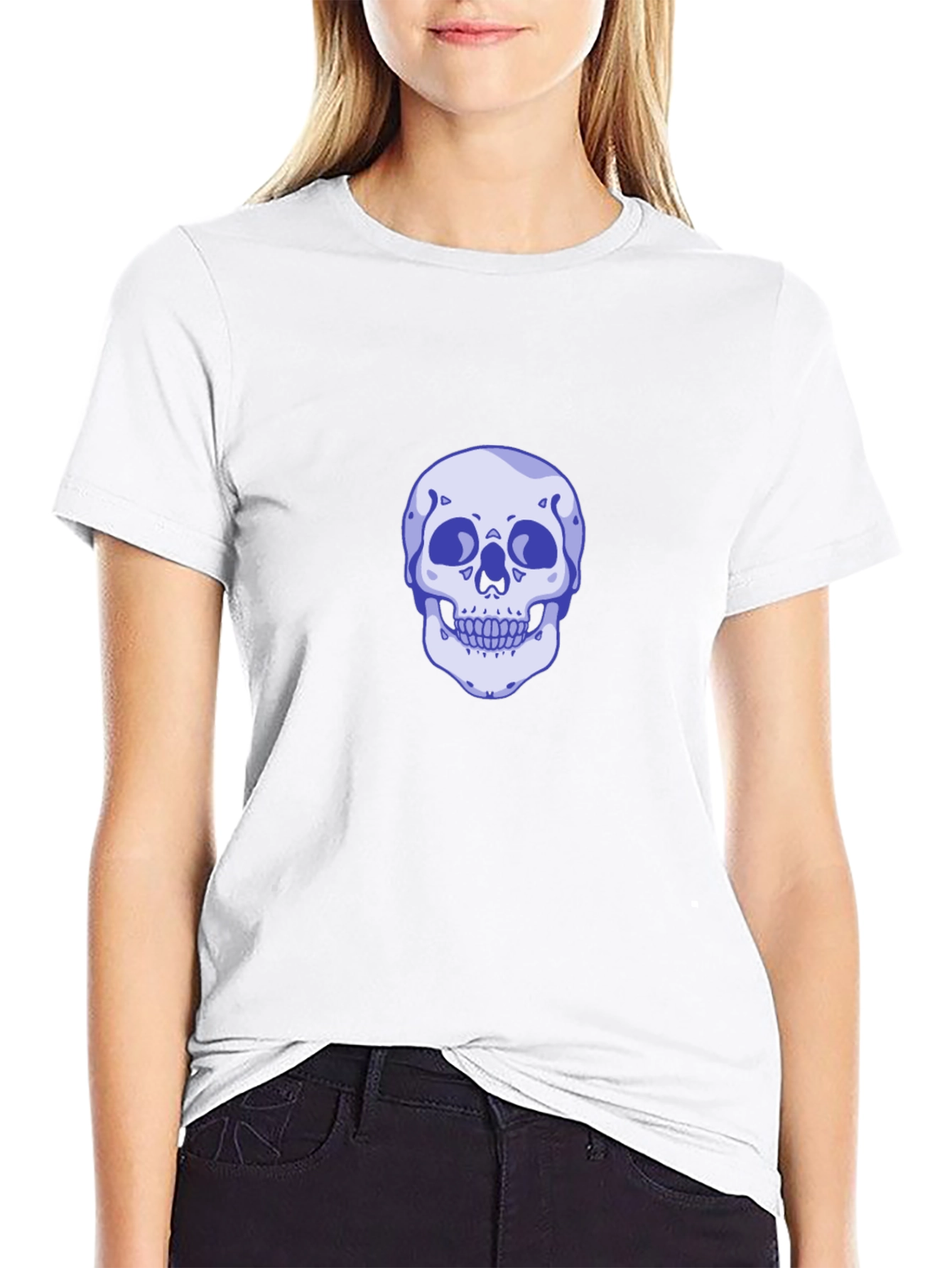 Black Skull Graphic Tee - Men's Casual Black T-Shirt view 9