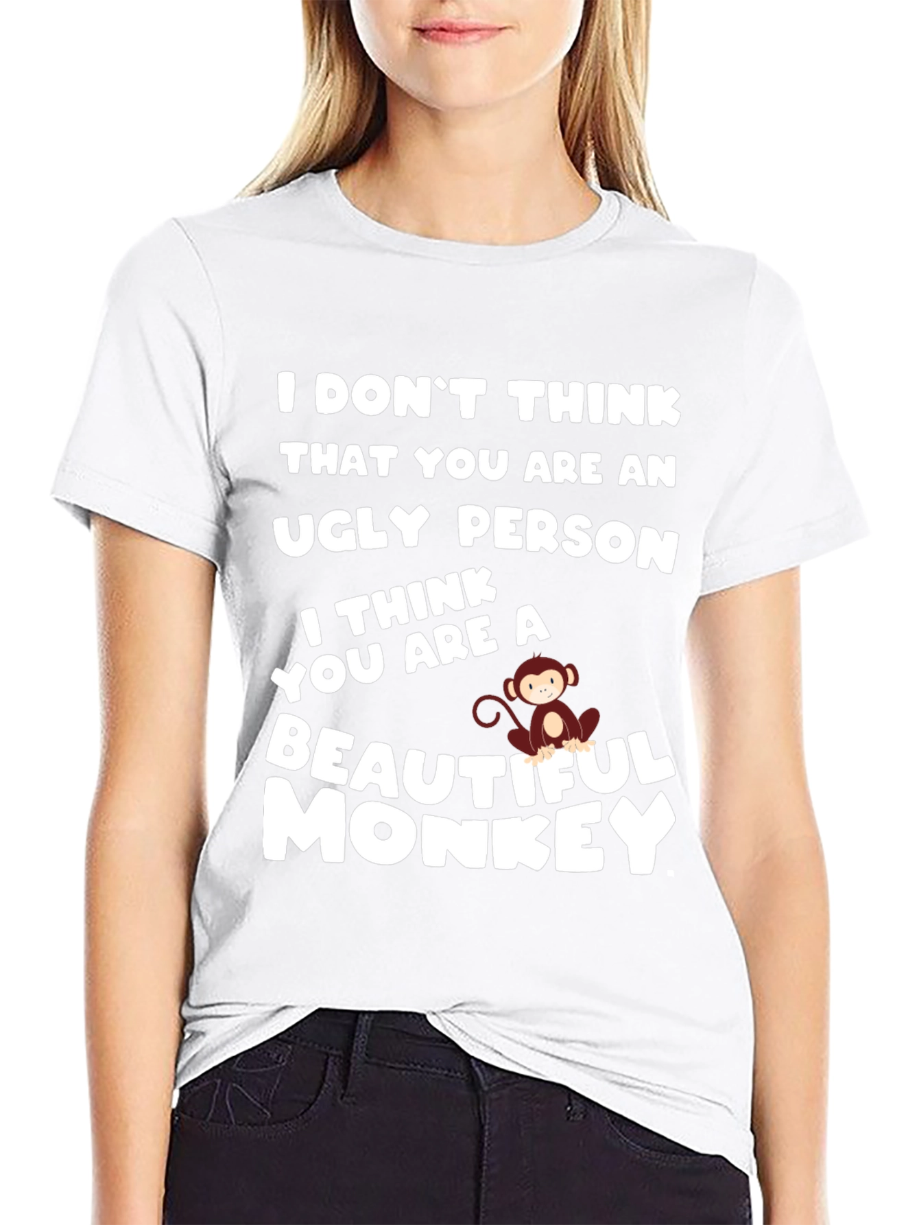 Black Funny Monkey T-Shirt - Beautiful Monkey Design view 9