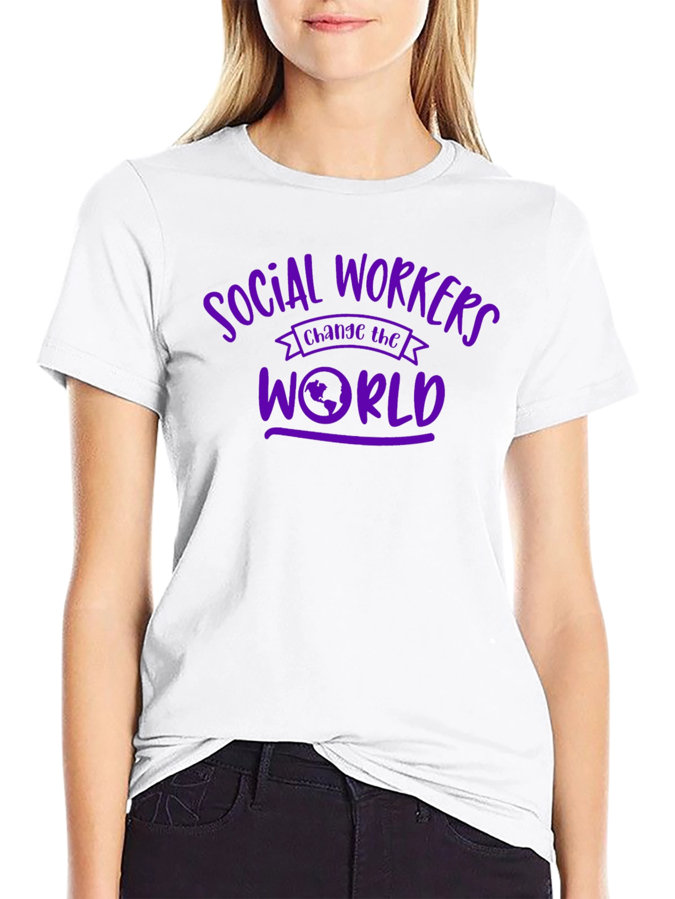 Black Social Workers Change the World T-Shirt - Black view 9