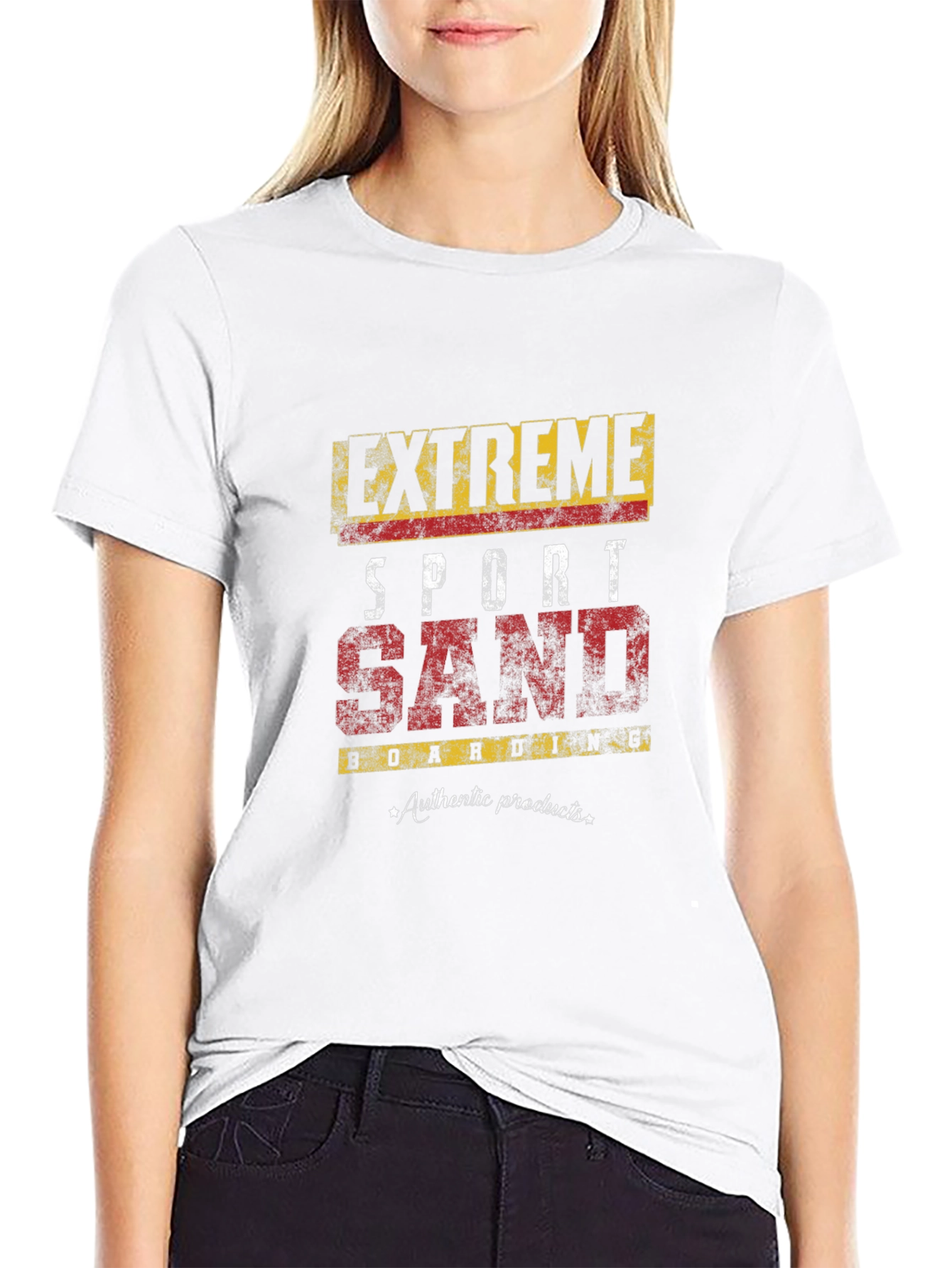 Black Extreme Sport Sand Boarding Graphic T-Shirt view 9